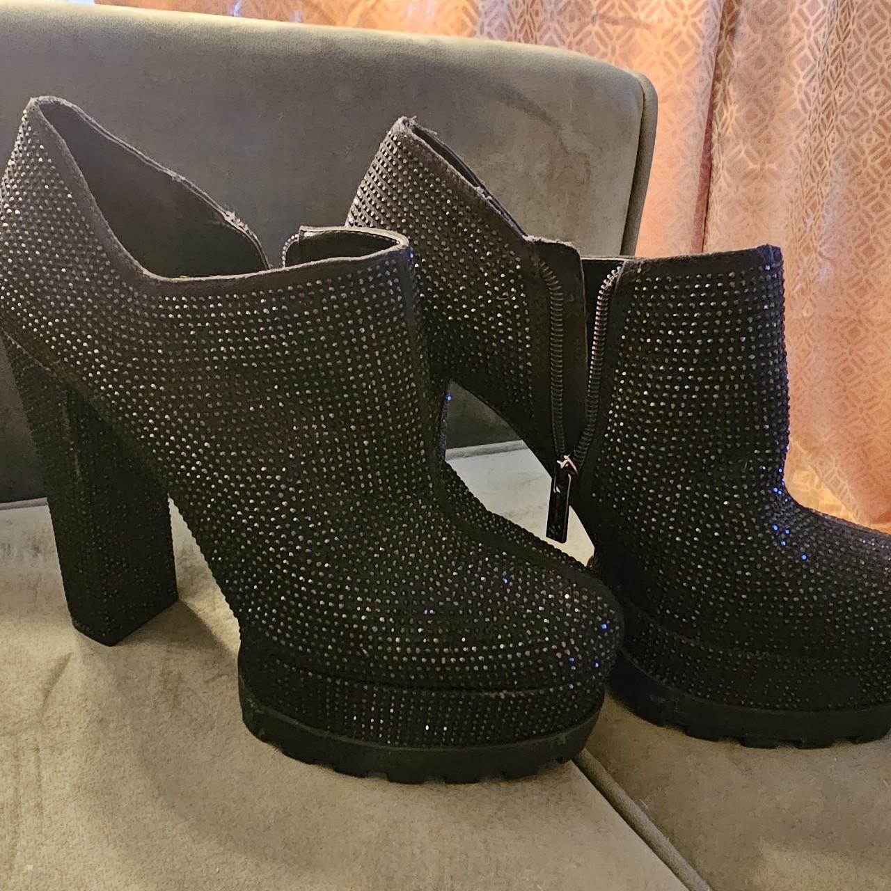 Jessica simpson black rhinestone boots hotsell