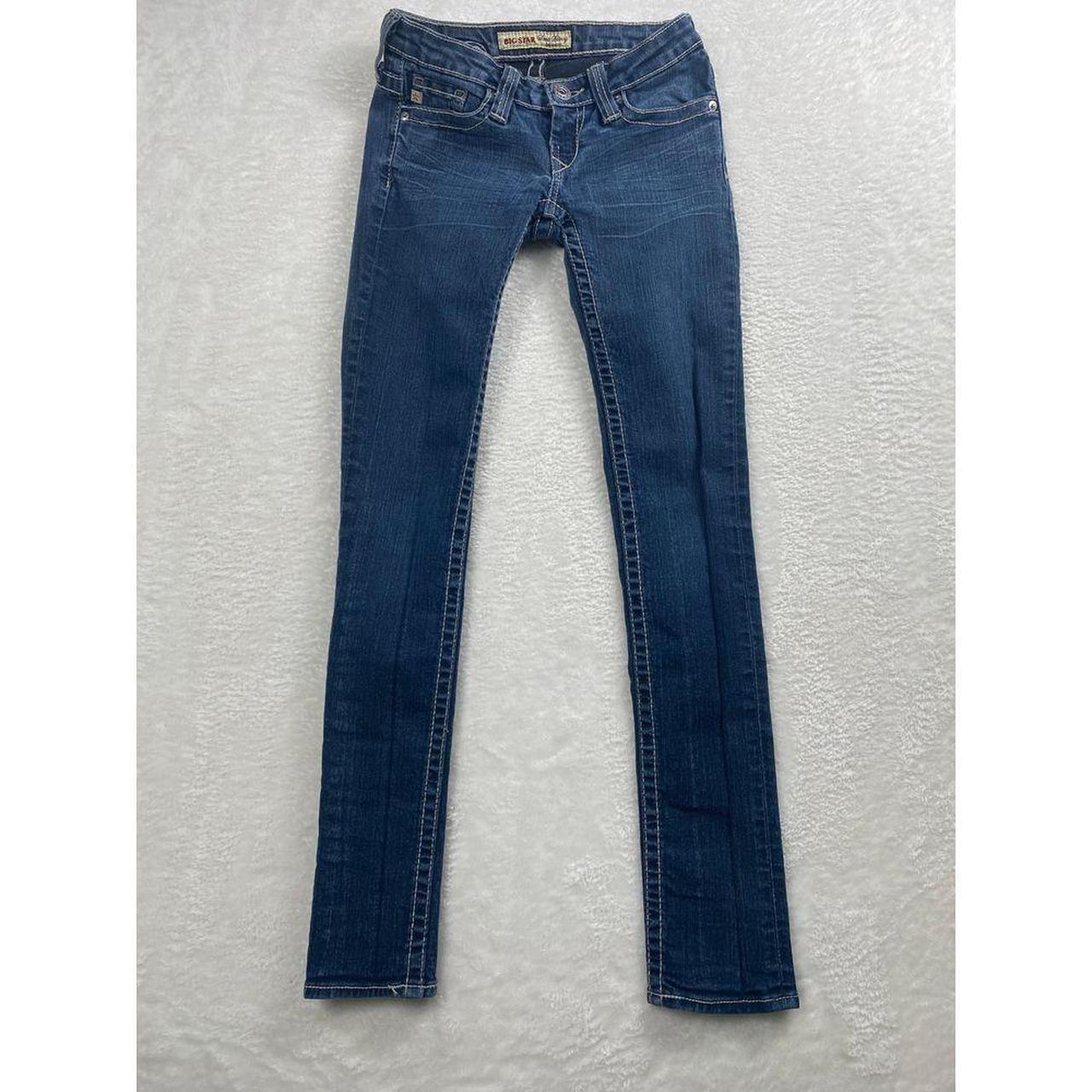 Preloved Women's Low rise Faded Jeans - Blue - 24… - image 1