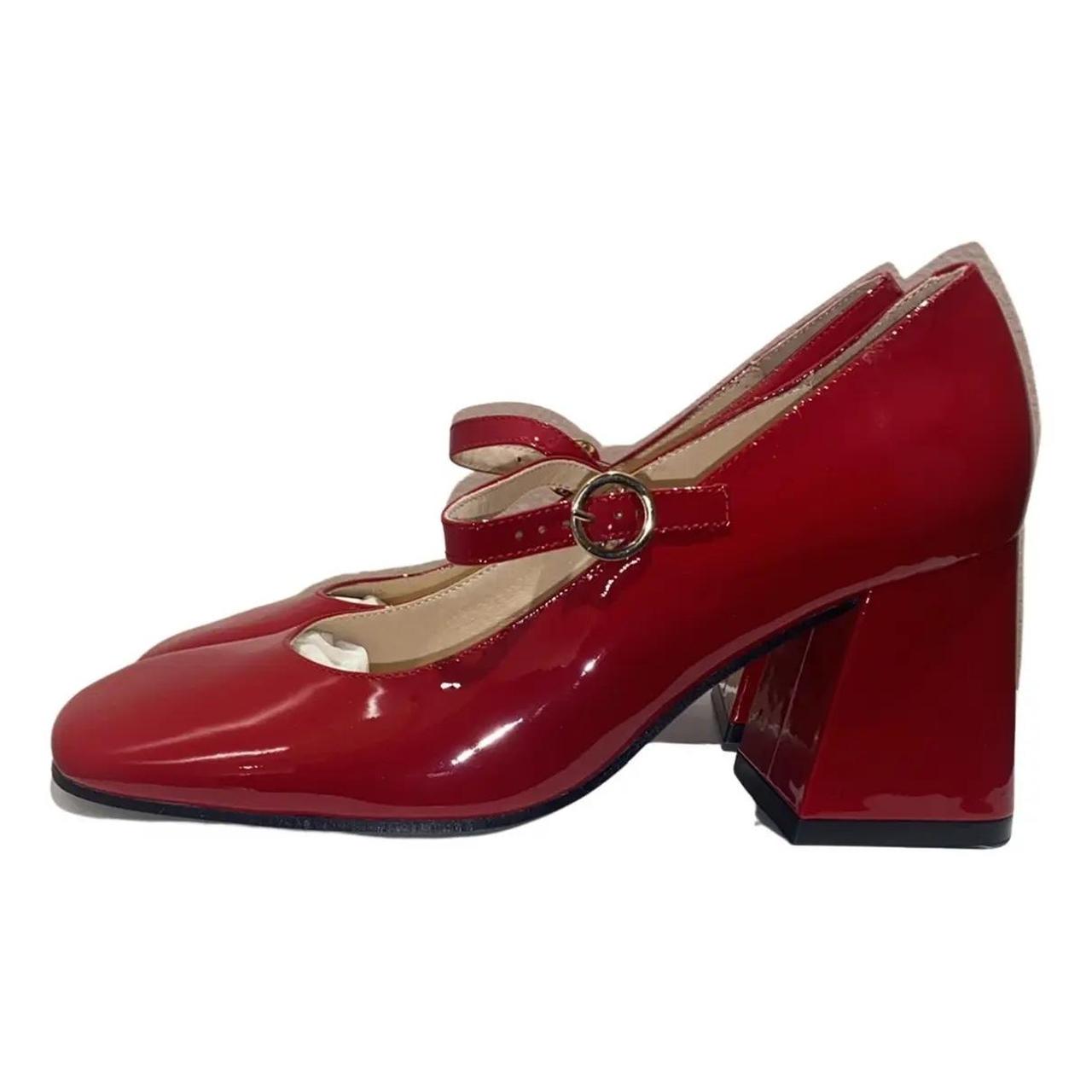 Tara Jarmon Patent Red Mary Jane Heels 37 Tara... - Depop