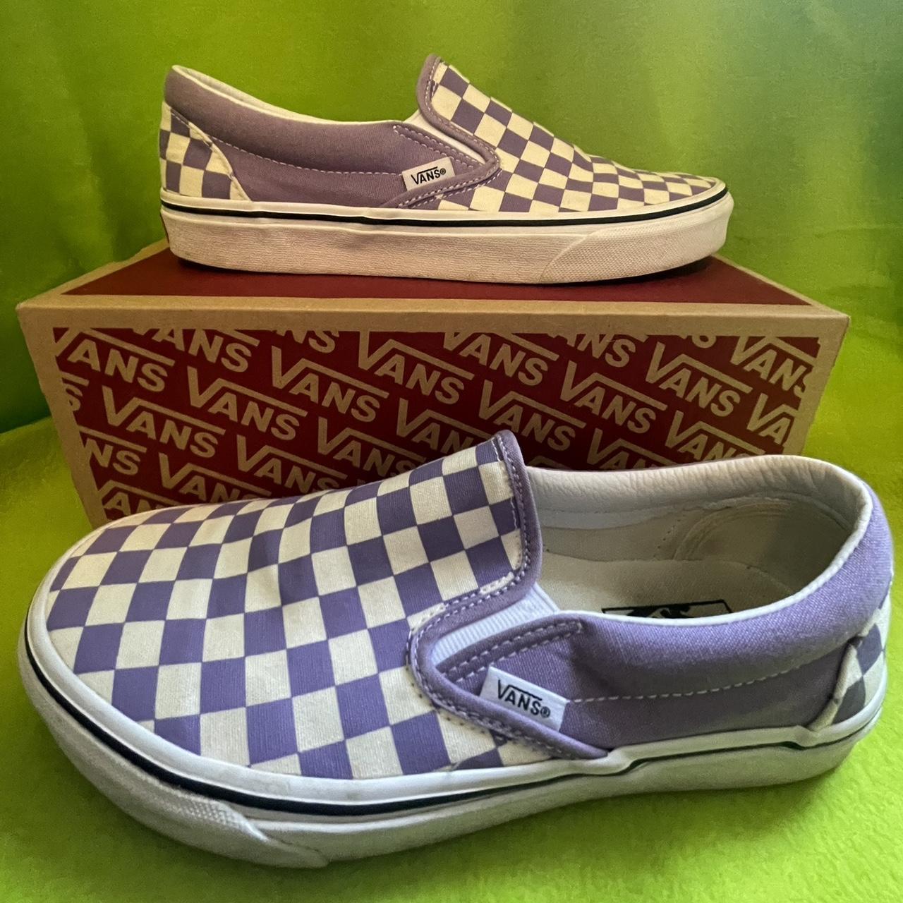 Checkered purple vans hotsell