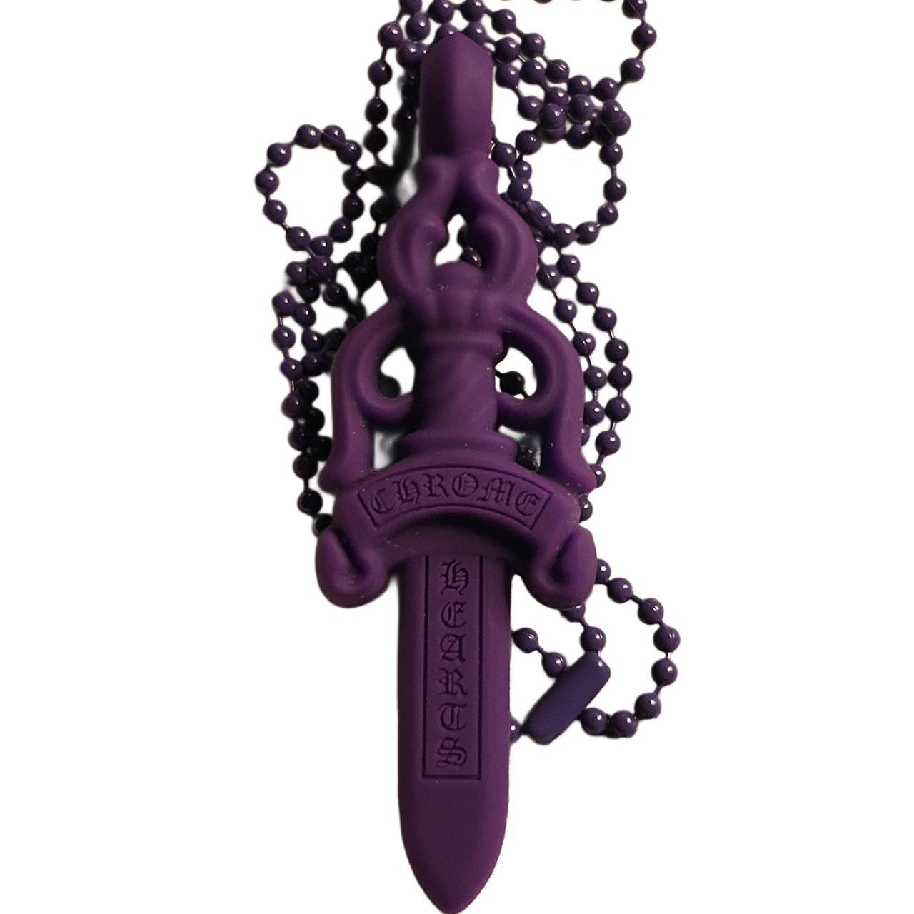 入手困難◆CHROME HEARTS◆Silichrome Dagger Pendant Purple Chrome Hearts silicone purple dagger necklace | Depop