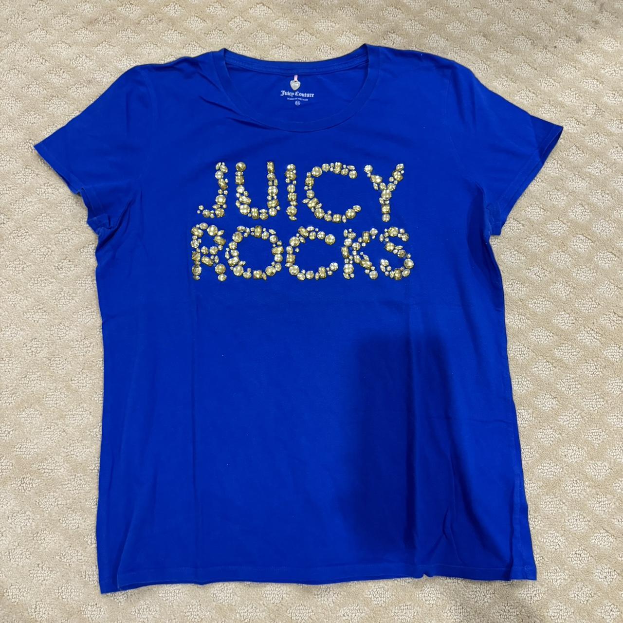 Juicy Couture blue and gold rhinestone top Brand: | Depop