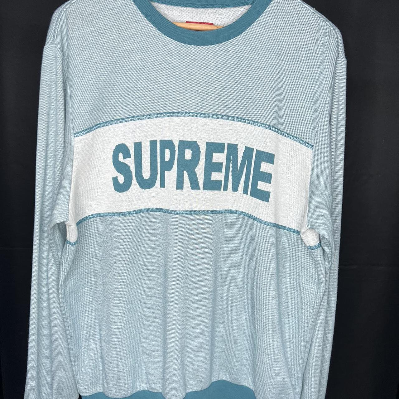 Supreme tonal stripe logo cheap crewneck