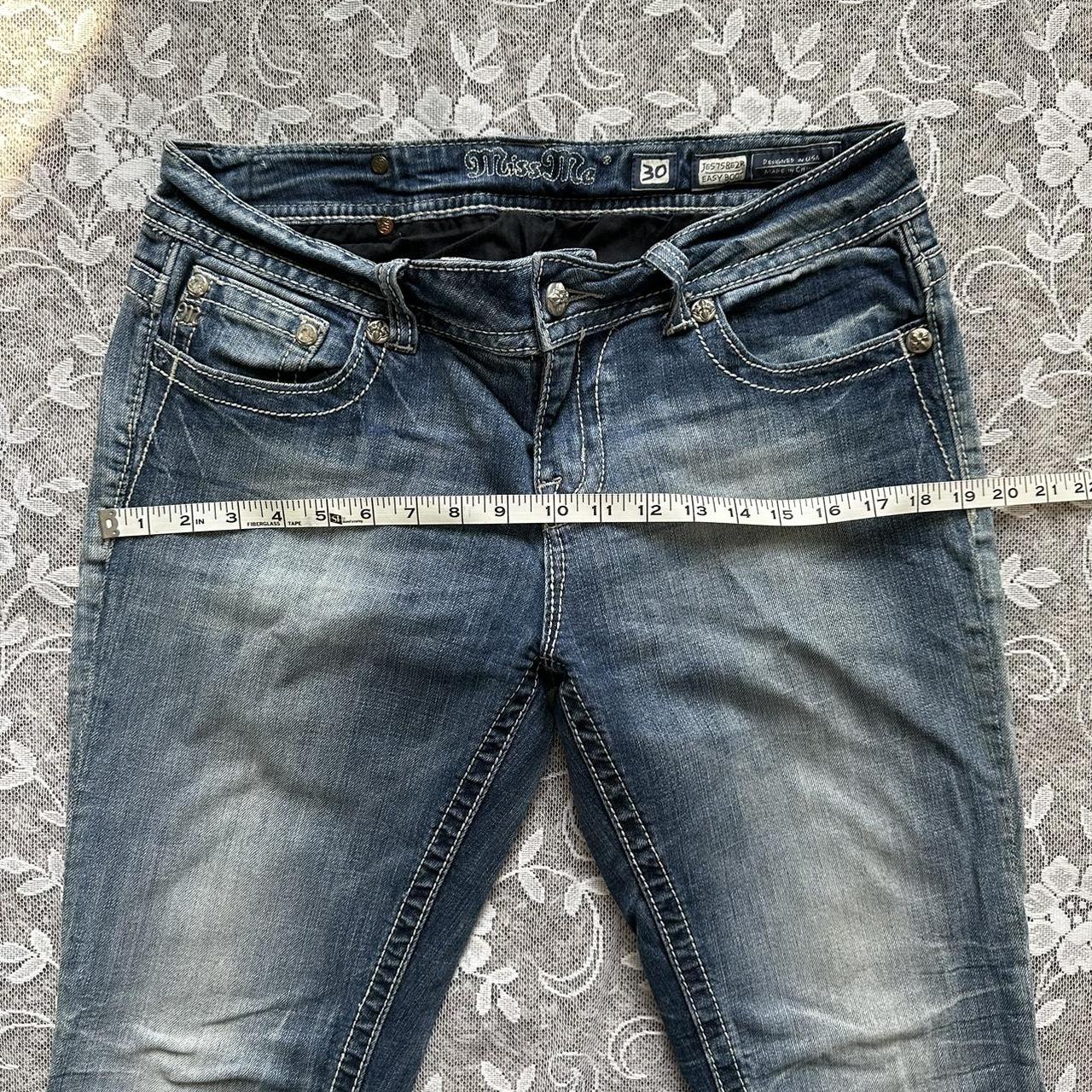 2000s Medium Wash Cotton Denim Mcbling Core... - Depop