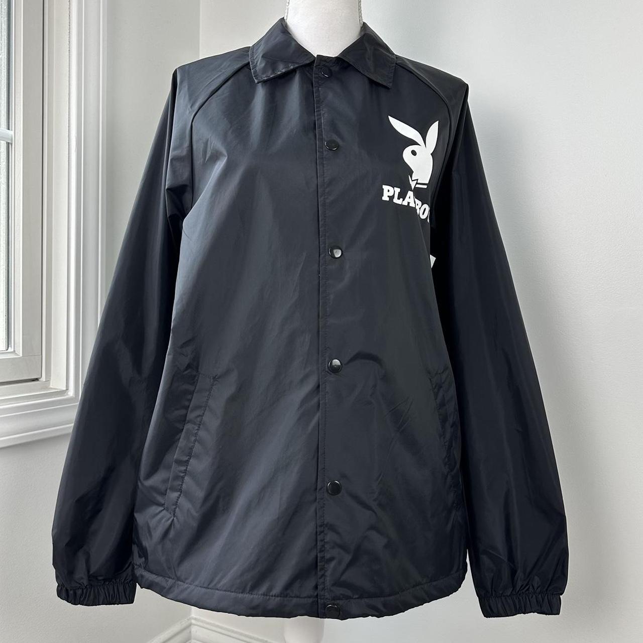 ☆Playboy x dreamteam Logo Coach Jacket☆ 90s Black & White Playboy Bunny Graphic Long Sleeve | Depop