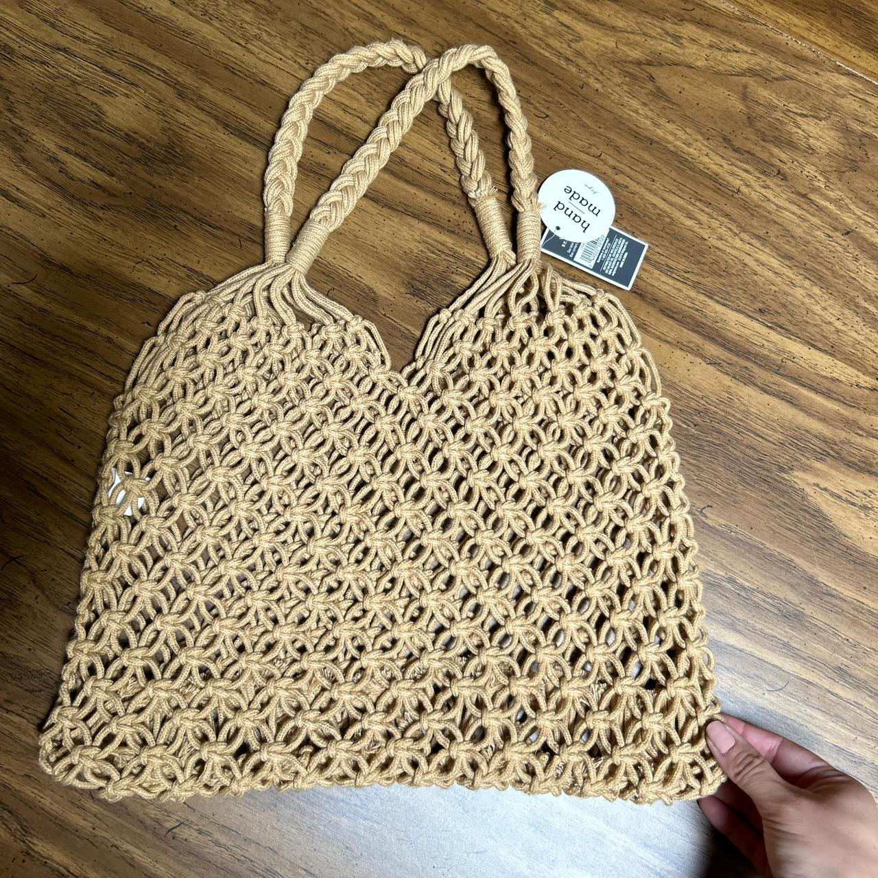 NWT Tan shops Crochet Handbag