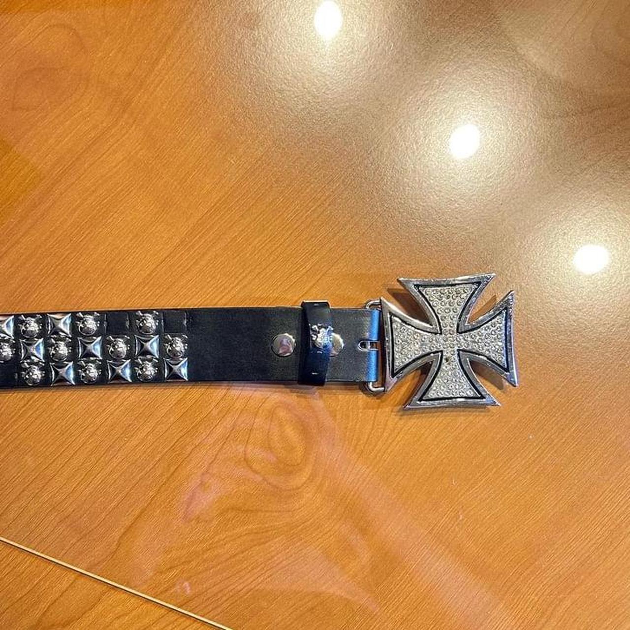 小物 2000s Rhinestone Cross Buckle Belt Cross Rhinestone Belt | Y2K Wave