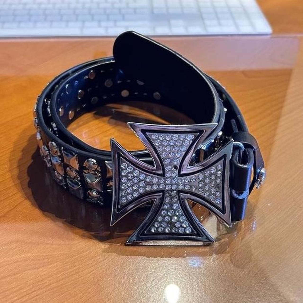Independent Rhinestone Cross Buckle Belt does not | Depop