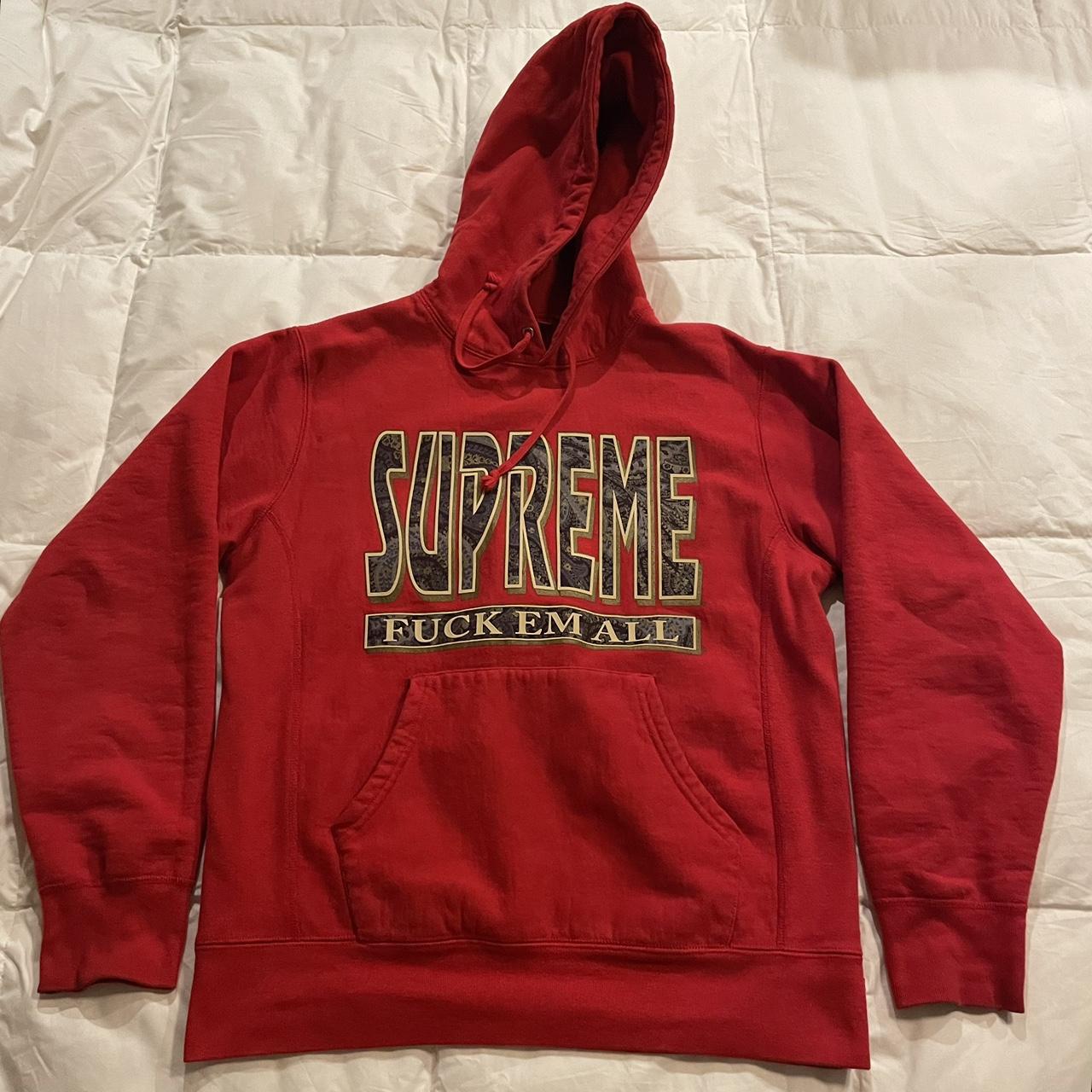 Supreme Paisley Fuck Em All Hoodie FW17 Men's M -... - Depop