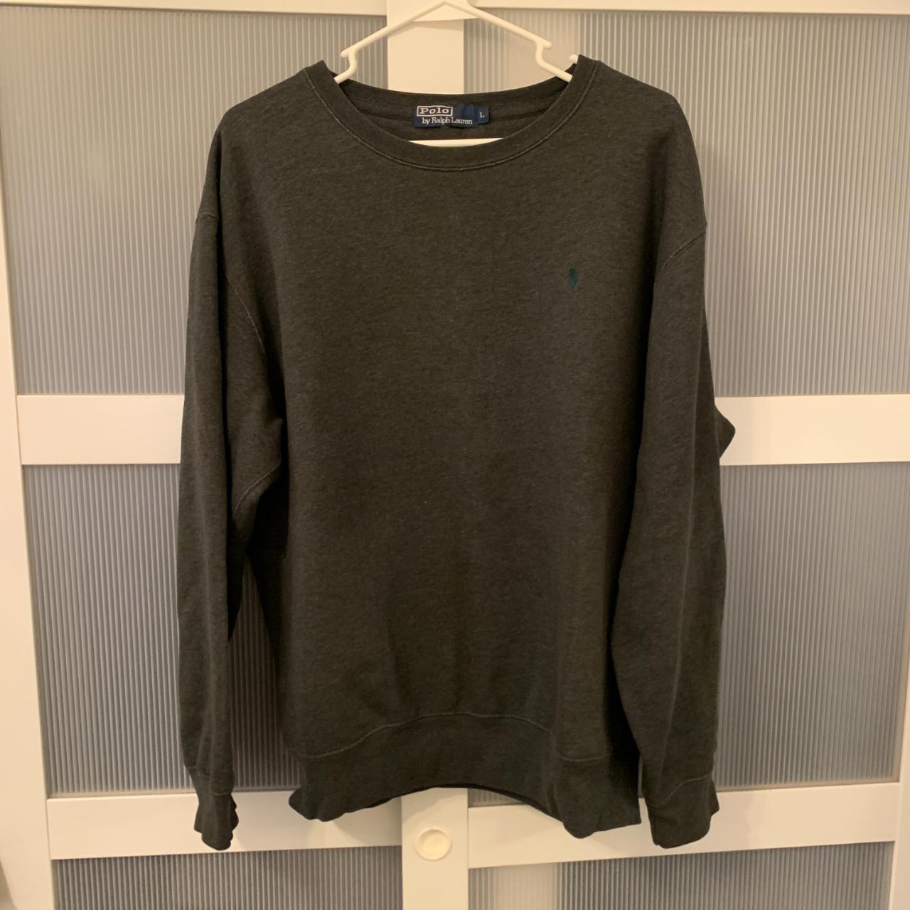 Polo Ralph Lauren Sweatshirt - Dark Gray Mens Size... - Depop