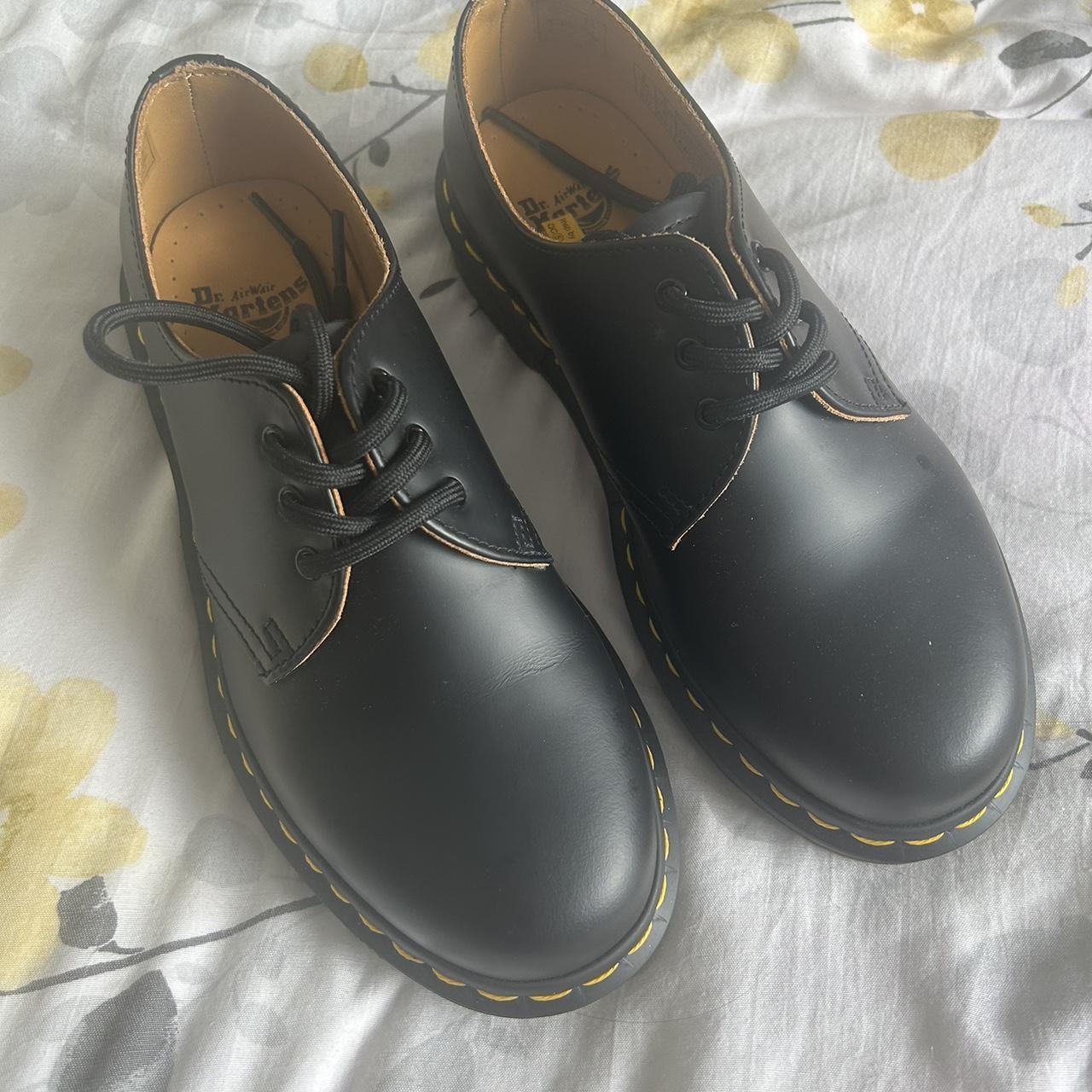 Dr. Marten 3 Eyelet Shoes Size 4 UK Black Perfect. Depop