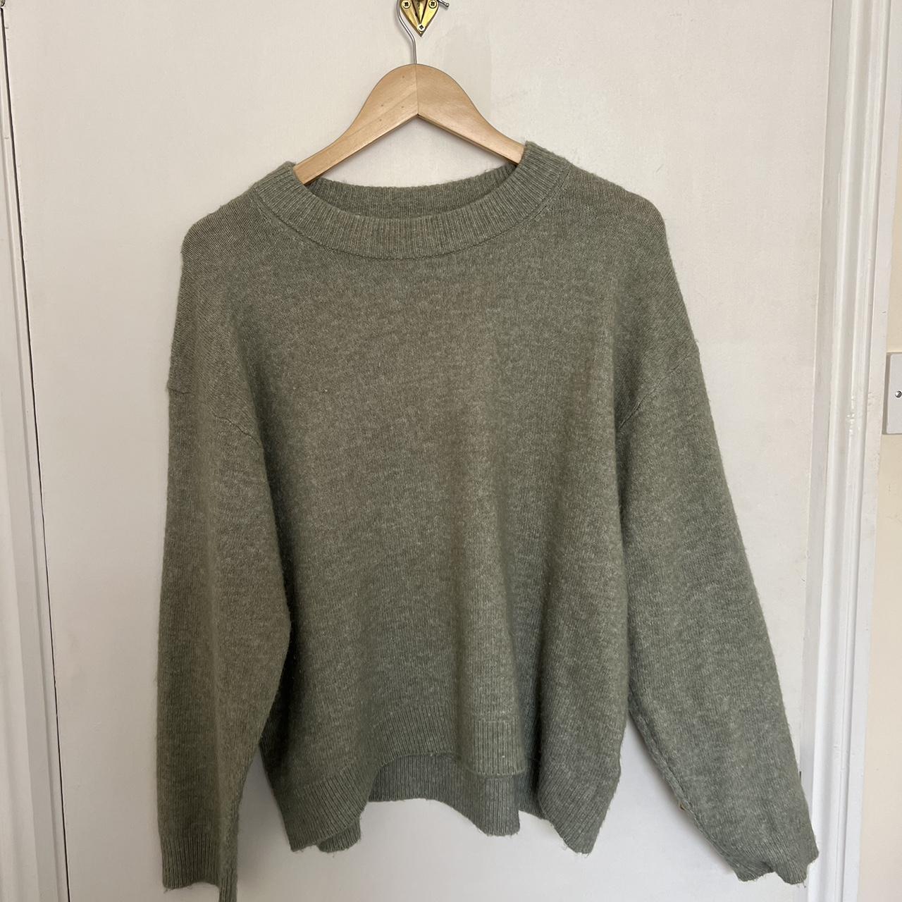 Sage green knit jumper - H&M - Depop