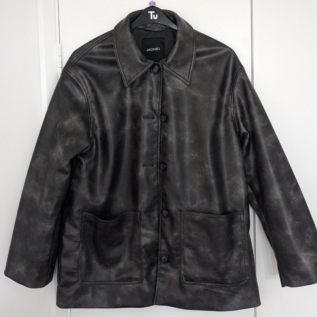 Monki black melange faux leather Size