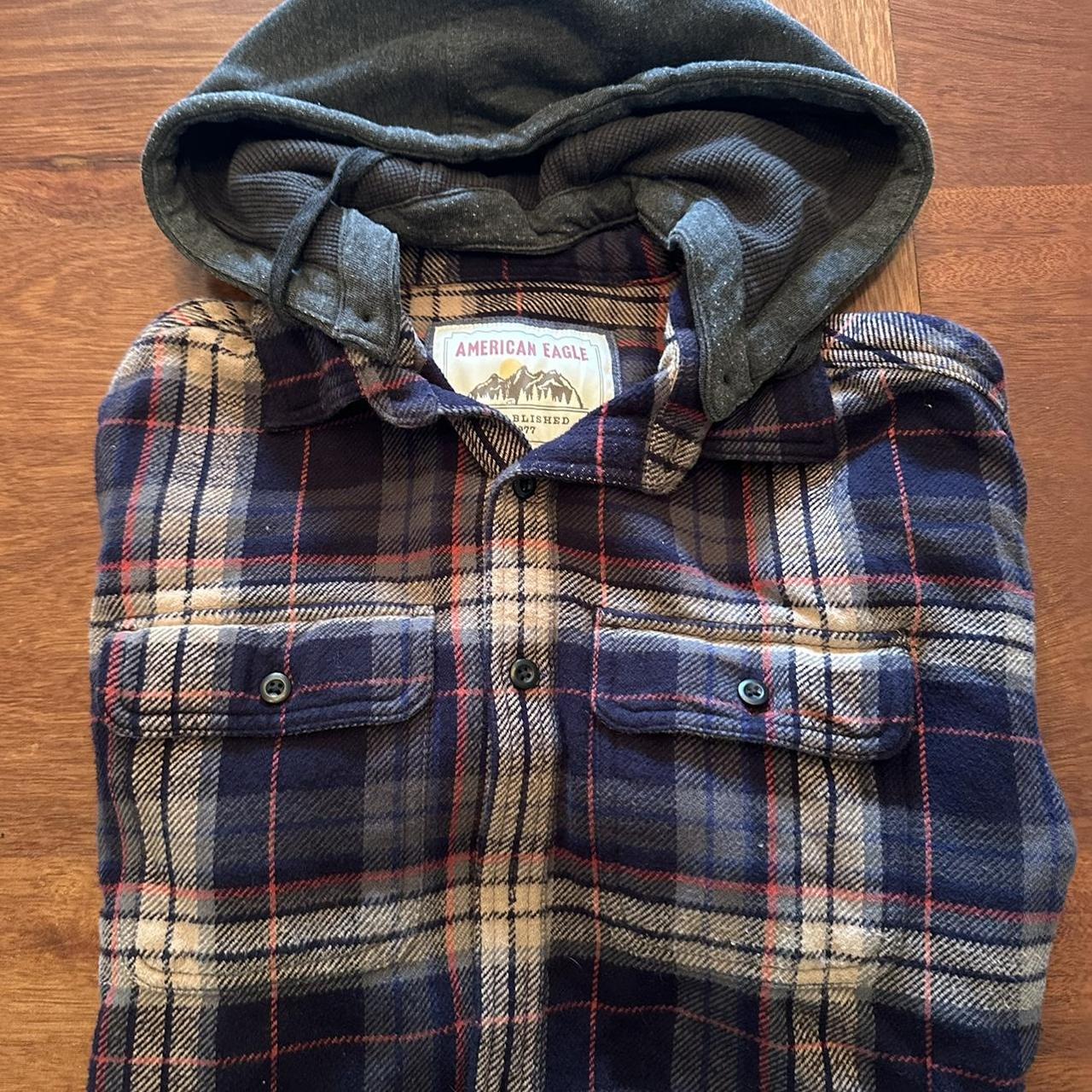 Flannel hoodie american eagle best sale