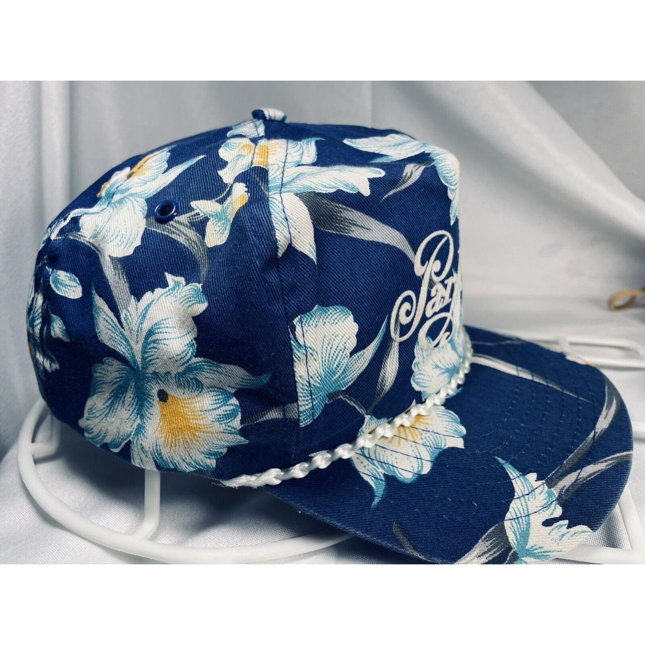 Park store City San Sun Tropical Hawaiian Orchid Baseball Hat Blue Adjustable Vintage