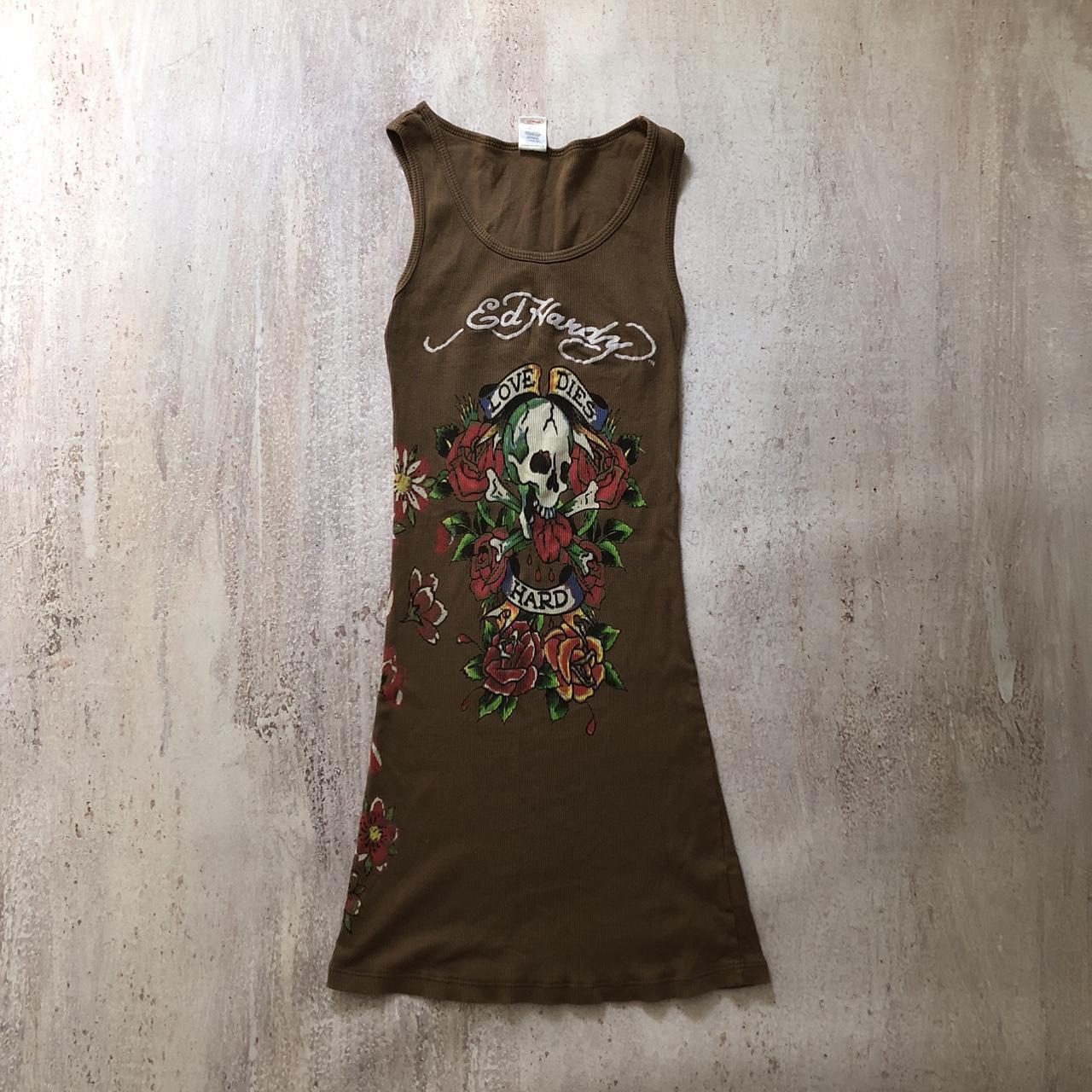 VINTAGE ED HARDY MINI DRESS ONE... - Depop