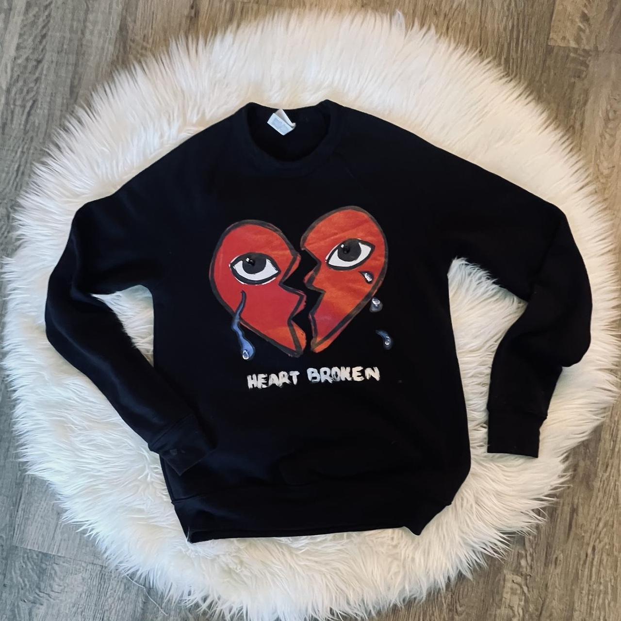 Comme des Garcons black heart broken sweatshirt Depop