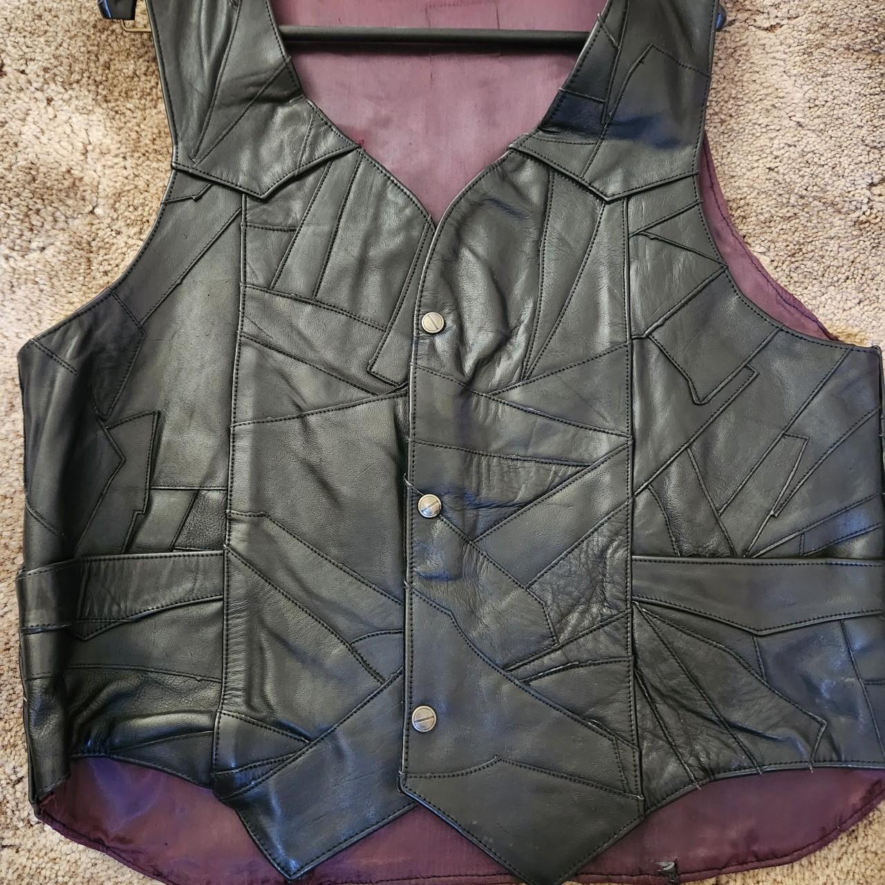 Patchwork hotsell leather vest