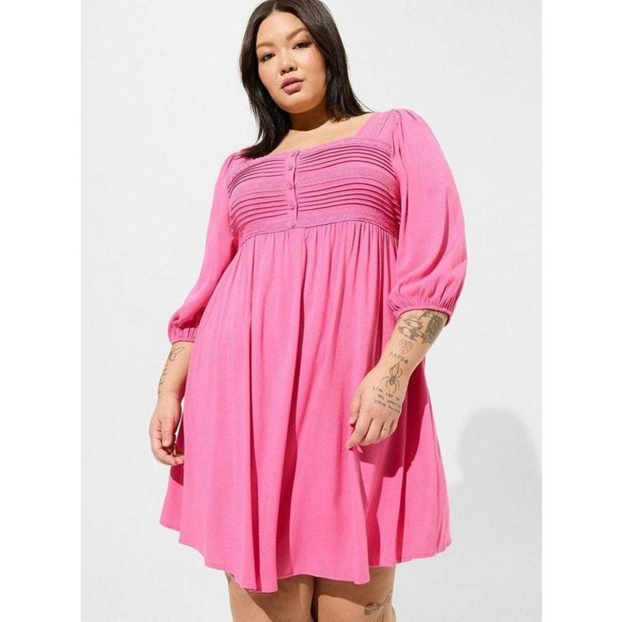 Torrid Mini Rayon Slub Pintuck Neck Skater Depop