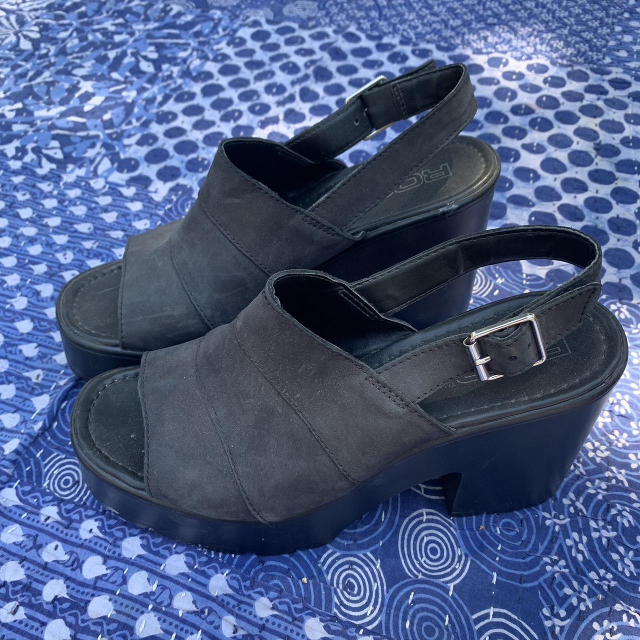 ROC footwear black chunky platform sandals! super... - Depop