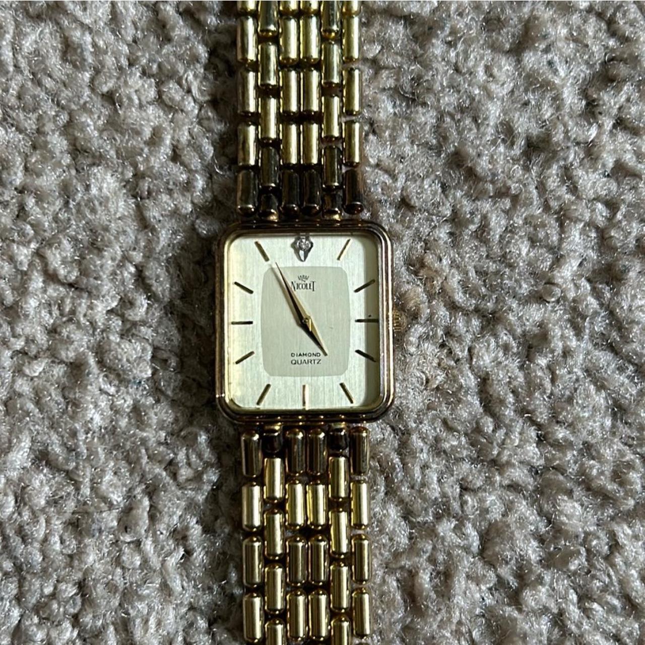 Nicolet women s vintage gold tone diamond quartz. Depop