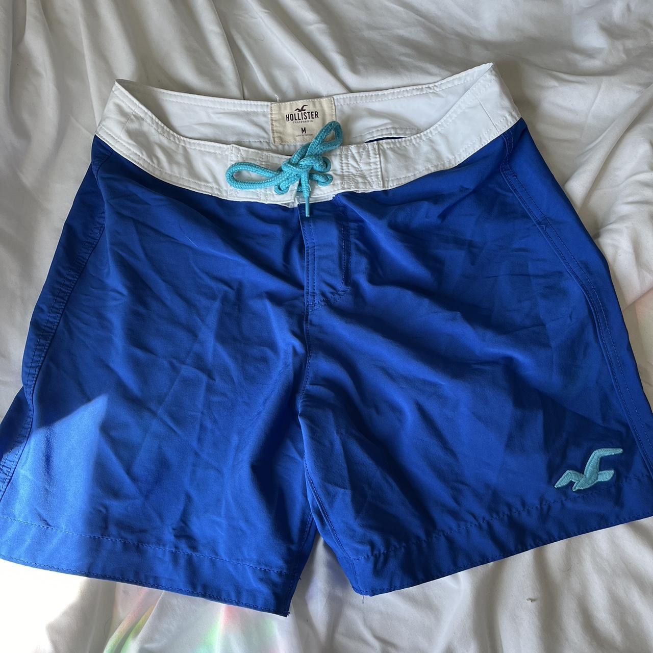 Hollister Co. blue and white swim trunks perfect for