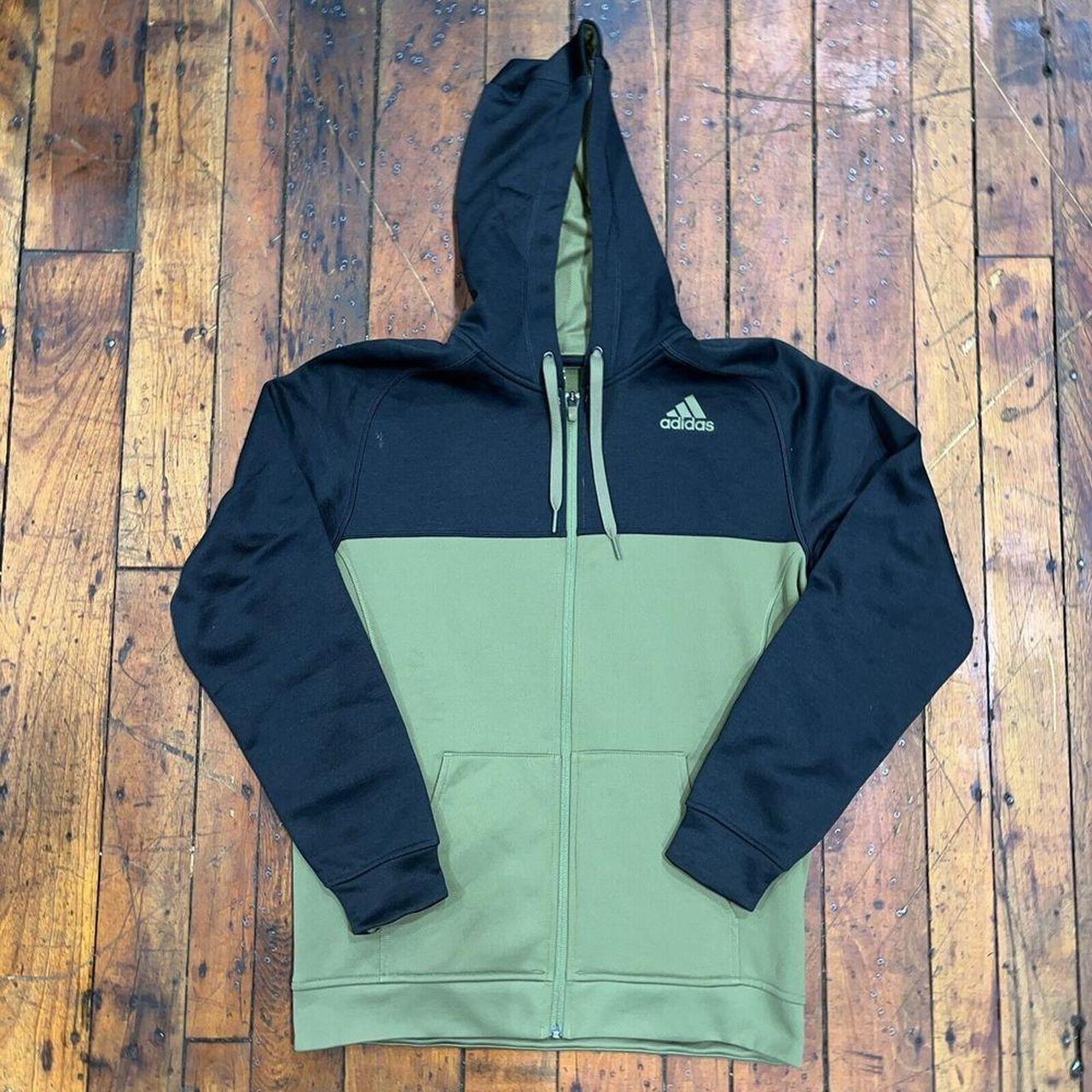 Adidas Climawarm Full Zip Hoodie Men s Medium Green. Depop