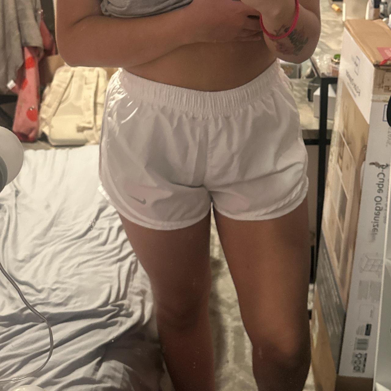 white nike dri fit shorts womens