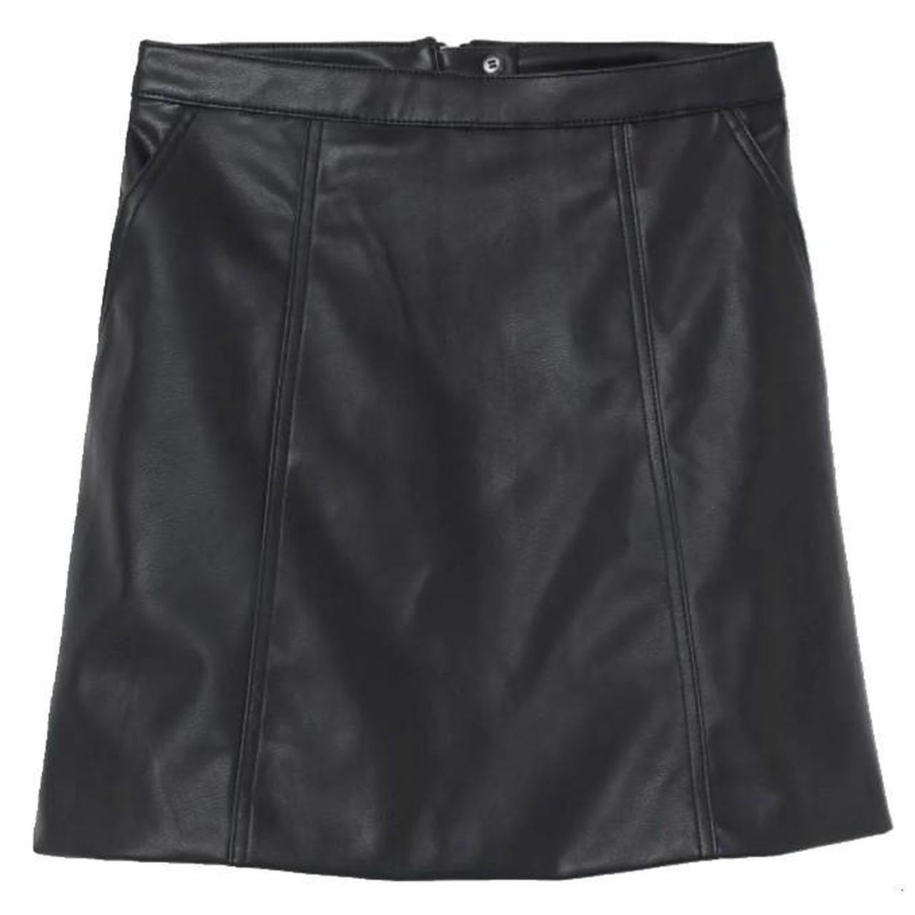 H&m faux outlet leather mini skirt