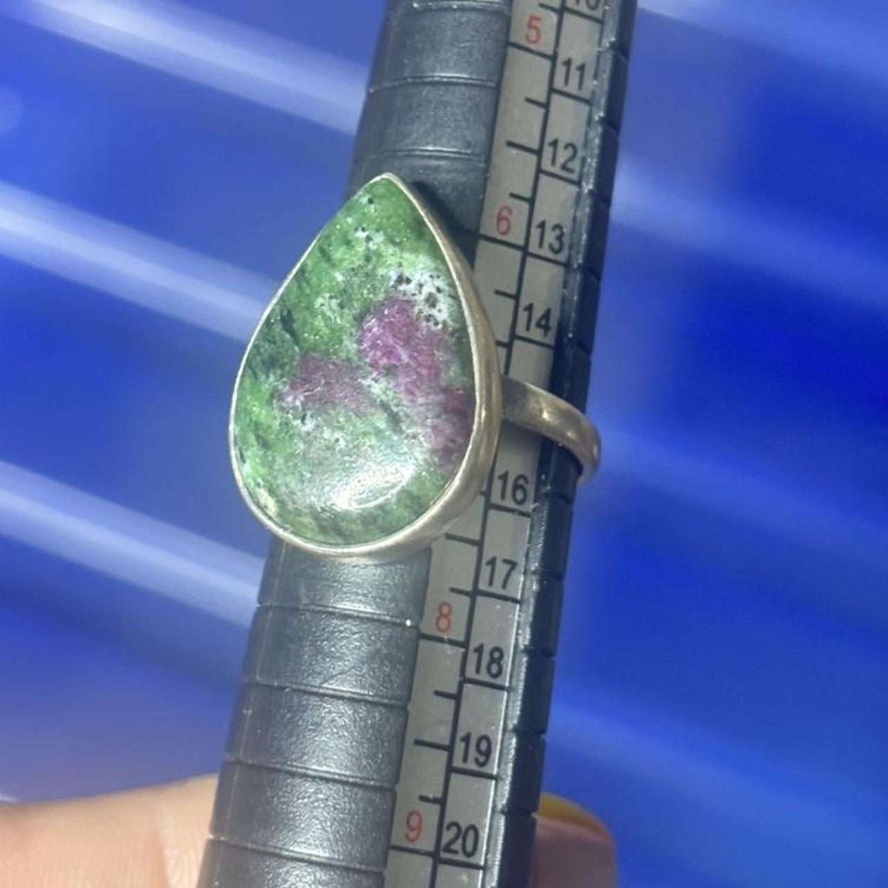 Women's Ring - Green/Silver – Ruby Zoisite Sterli… - image 3