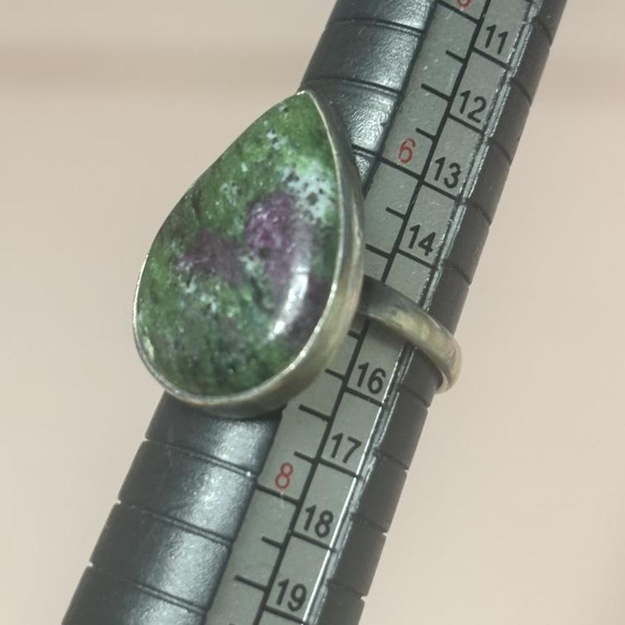 Women's Ring - Green/Silver – Ruby Zoisite Sterli… - image 1