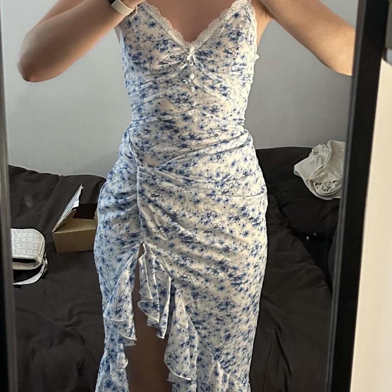 Blue pretty little thing dress, worn once on holiday... - Depop