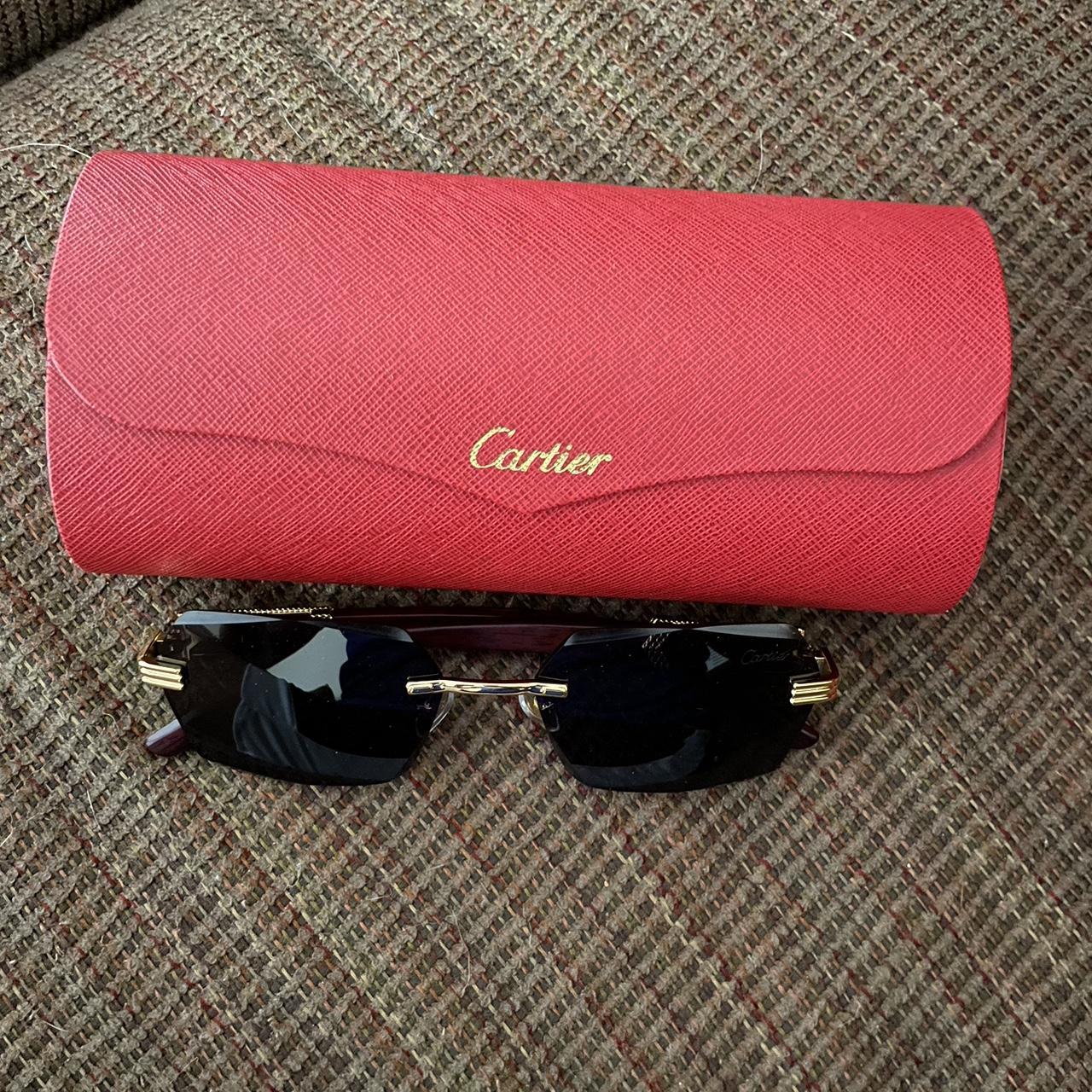 Black Cartier sunglasses case with gold... - Depop