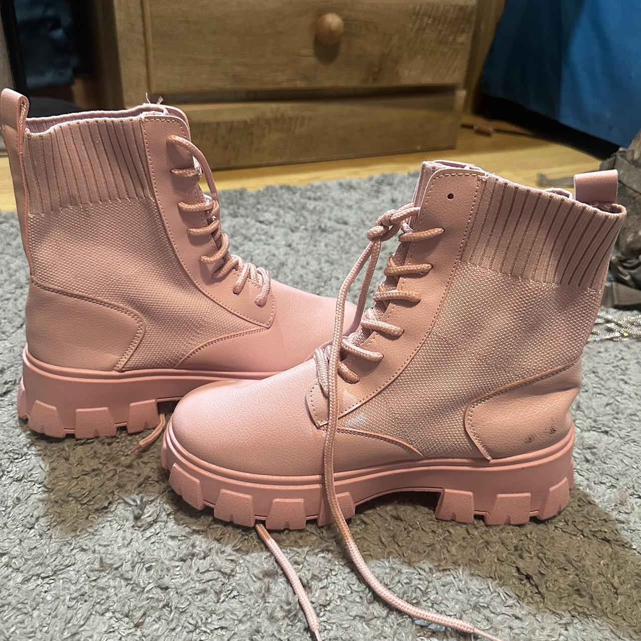 Fashion Nova Women s Ankle Length Combat Light Pink. Depop