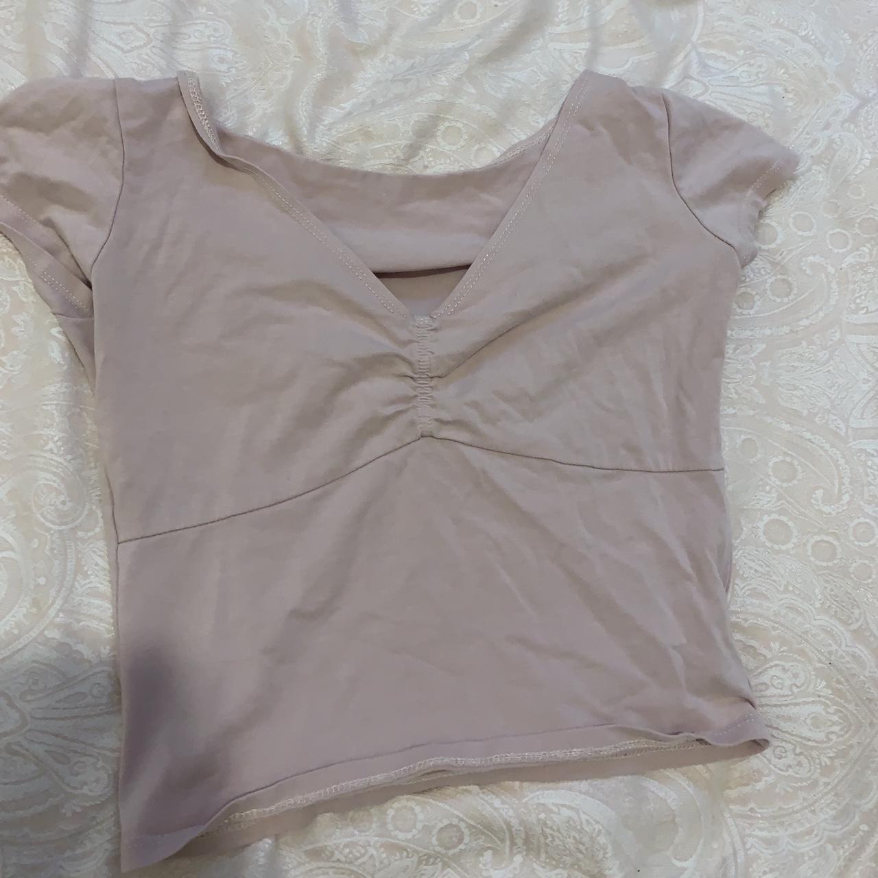 pale pink crop top dupe of brandy Melville Gina top... Depop