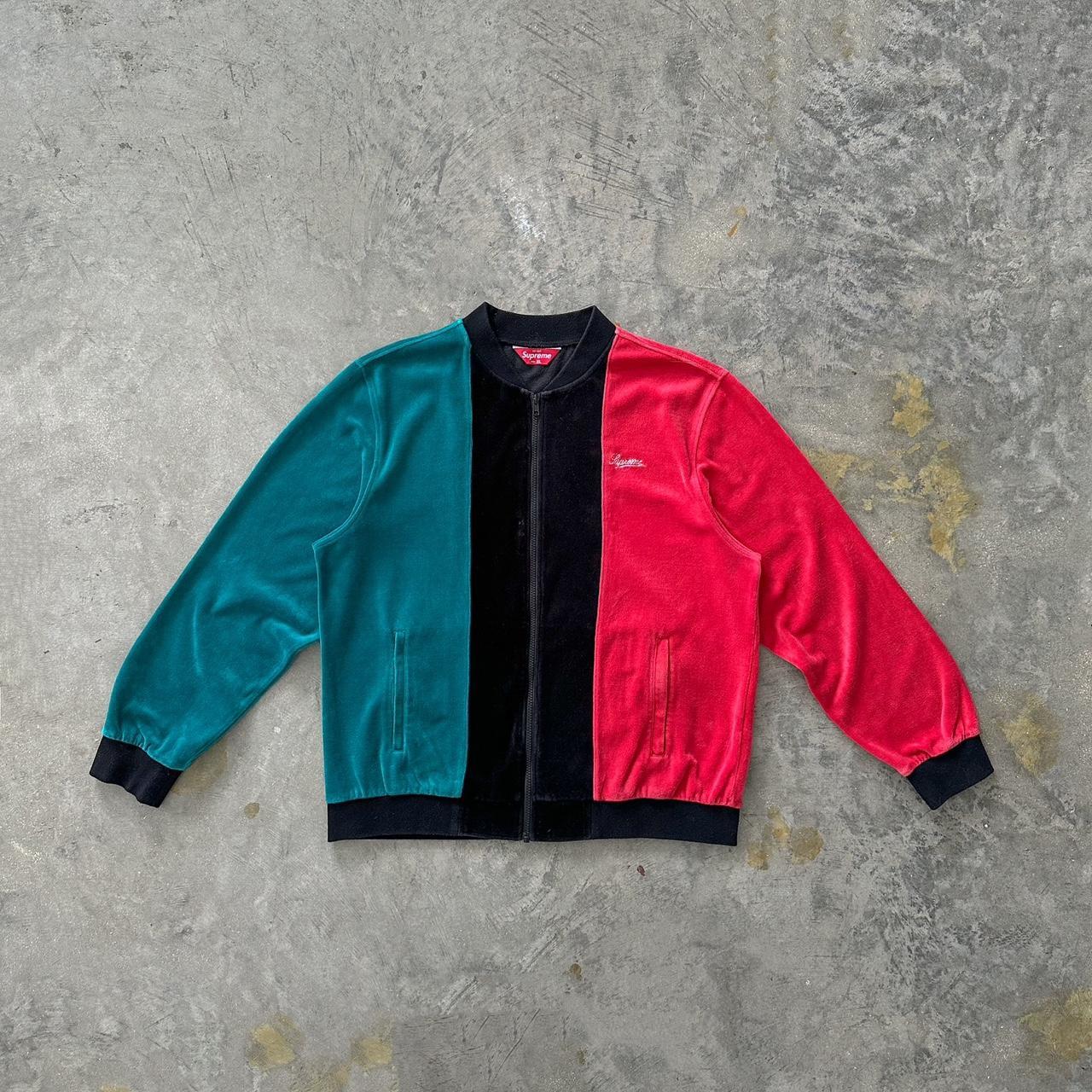 SS18 Supreme Velour Zip Up jacket size XL black red