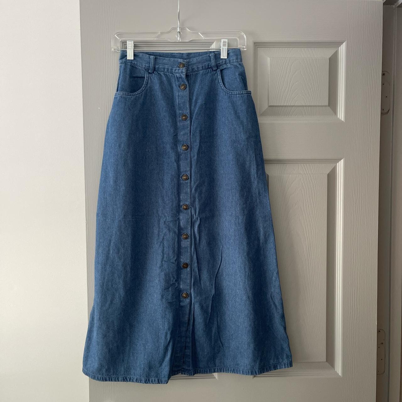 Vintage Charter Club Denim Skirt 90s / 2000s Size... - Depop