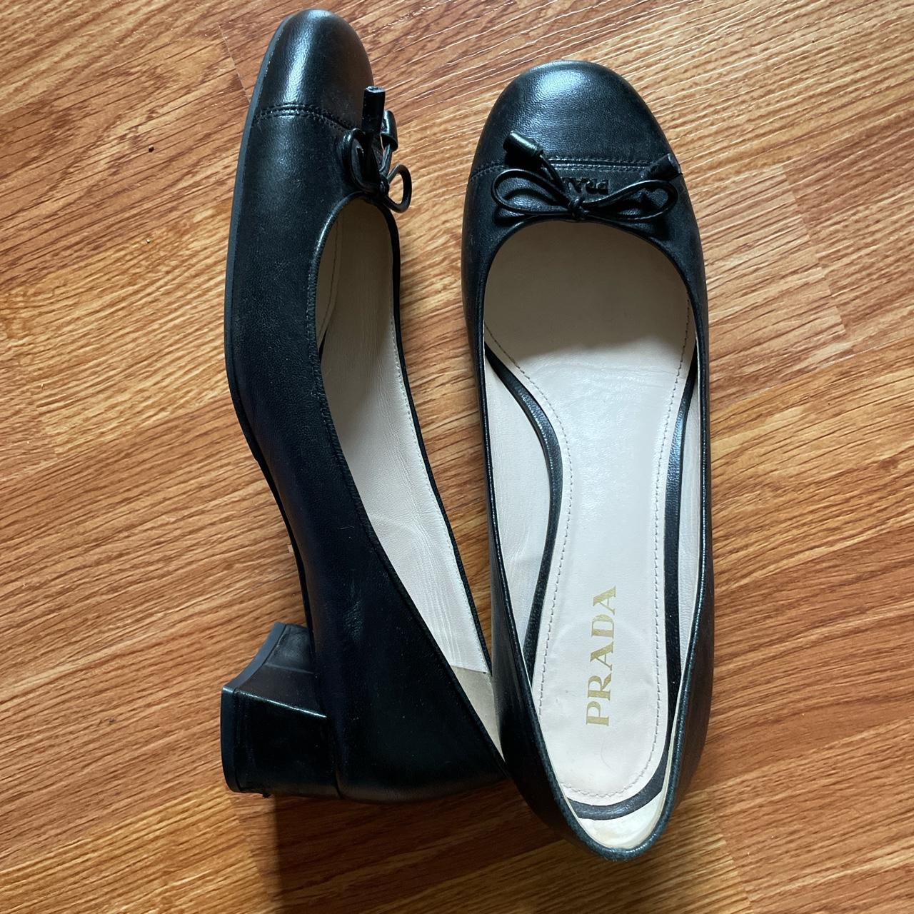 Prada Women's Black Ballet-shoes | Depop