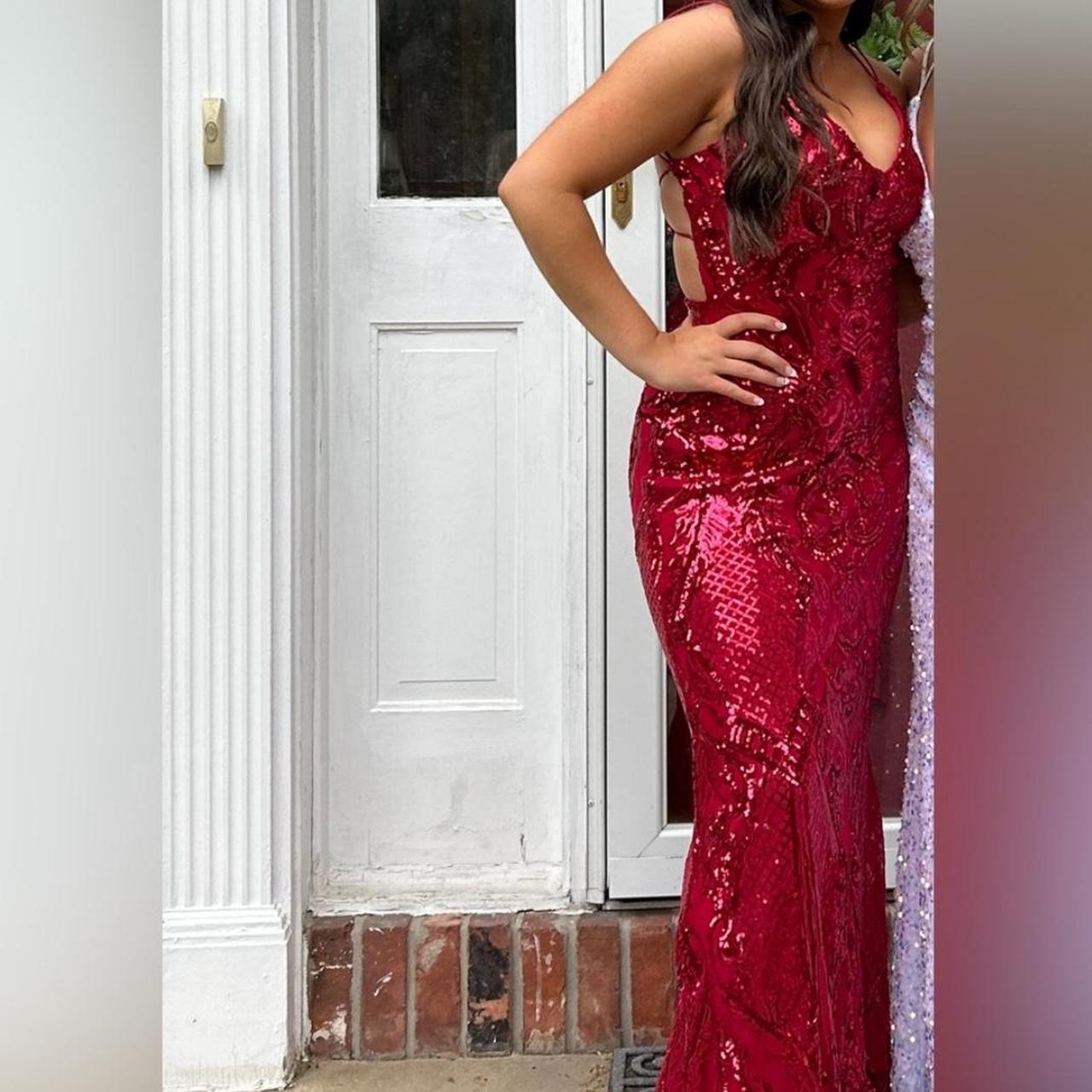 B darlin red prom dress best sale