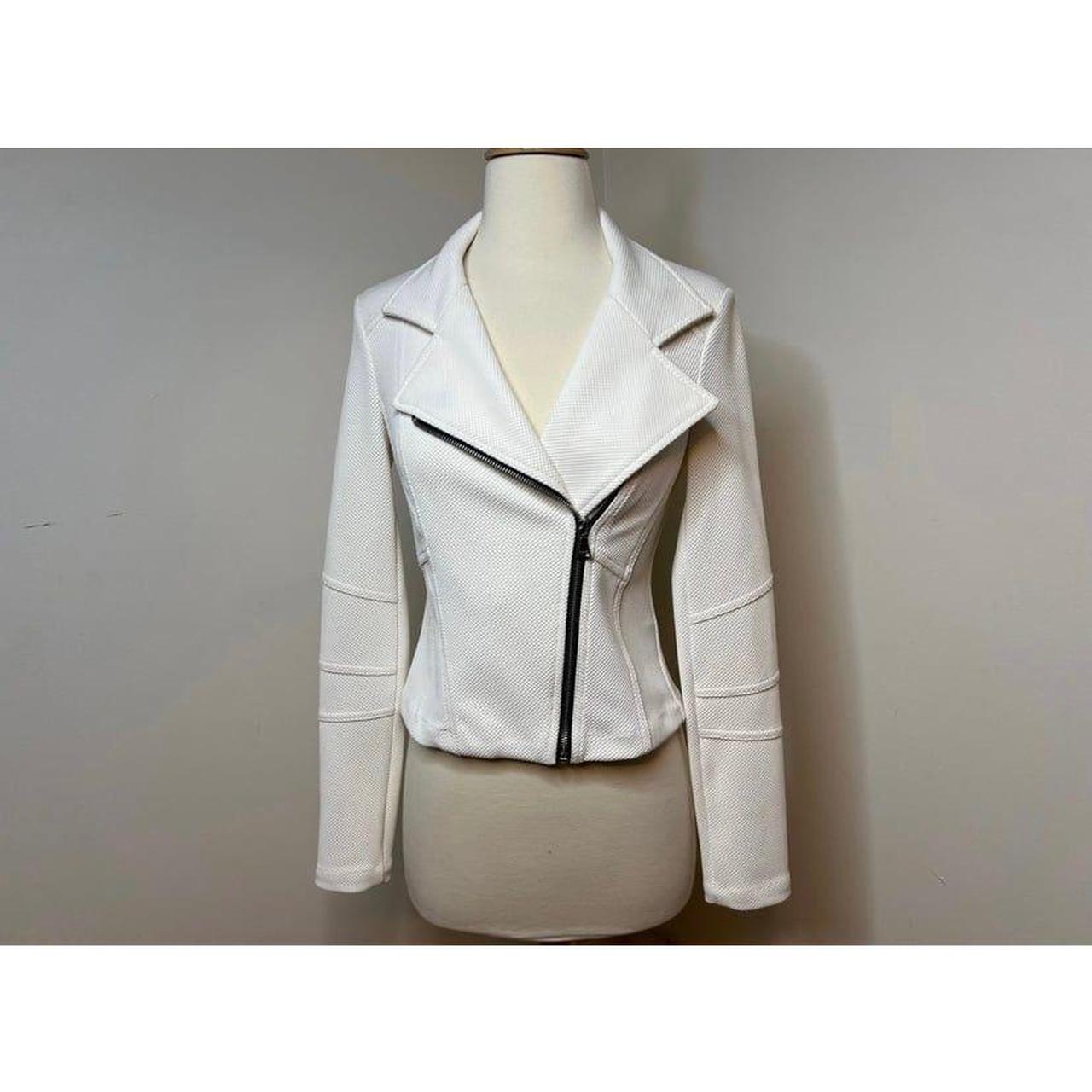 Express White 2024 Pique Motorcycle Jacket