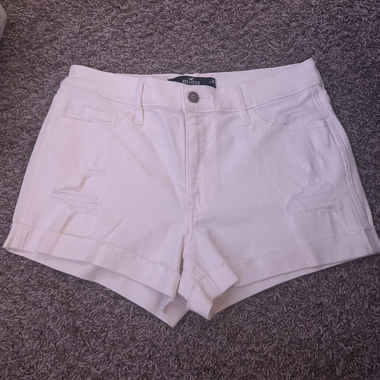 Hollister white denim shorts best sale