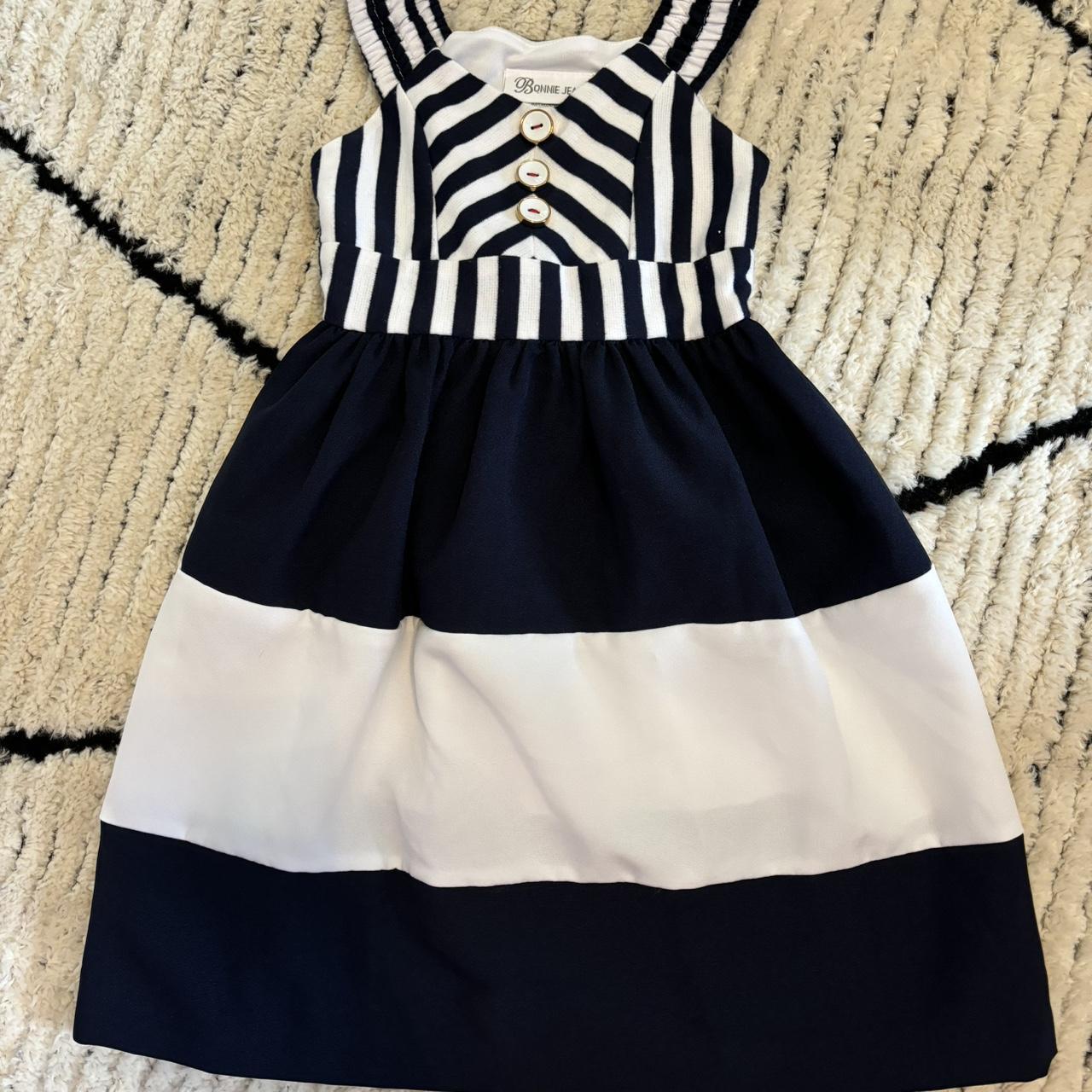 Bonnie Jean sailor like navy dress sailordress. Depop