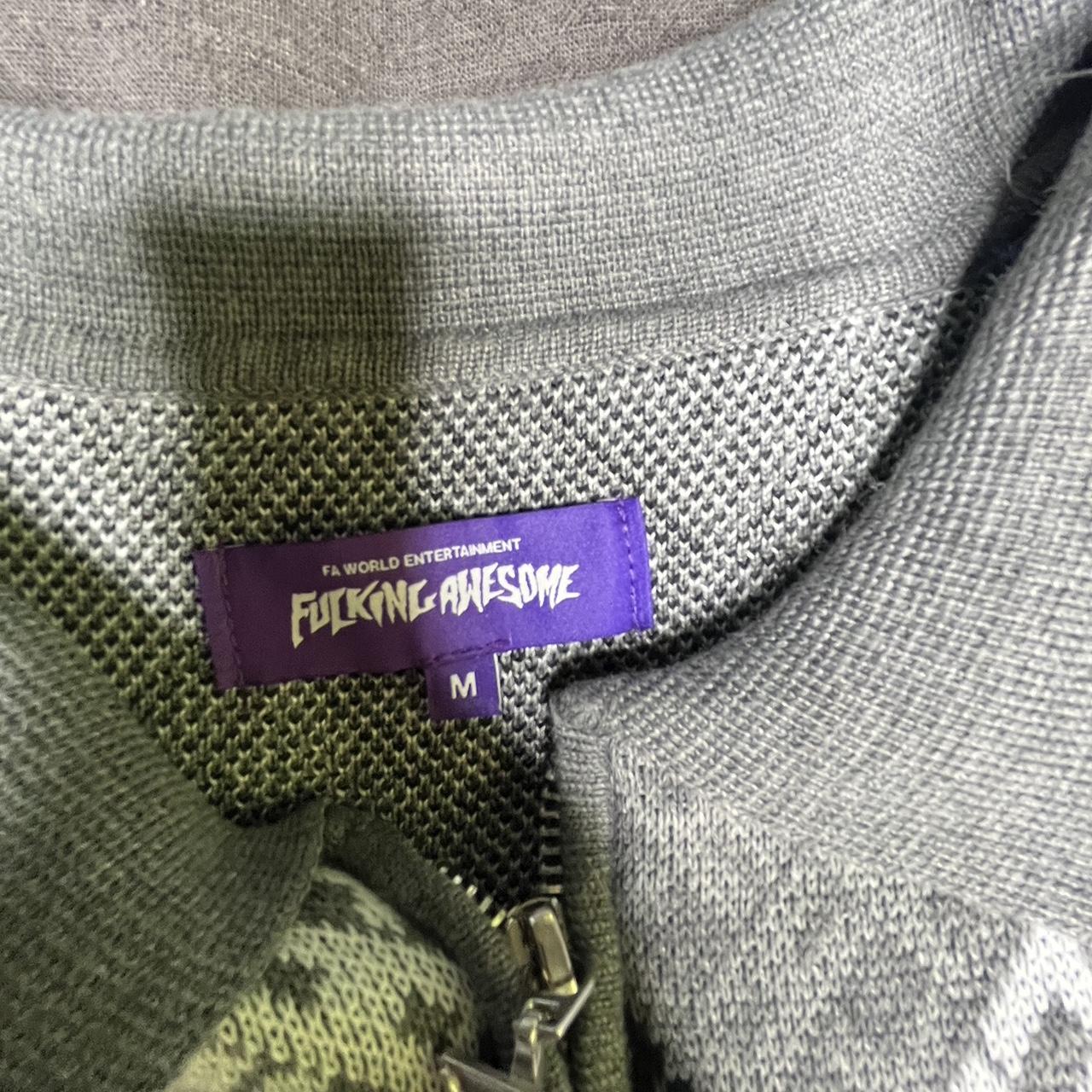 MAMMuR 　FUCKING AWESOME モノグラム ジップポロ FA monogram 1/4 zip knit #FA #fuckingawsome | Depop
