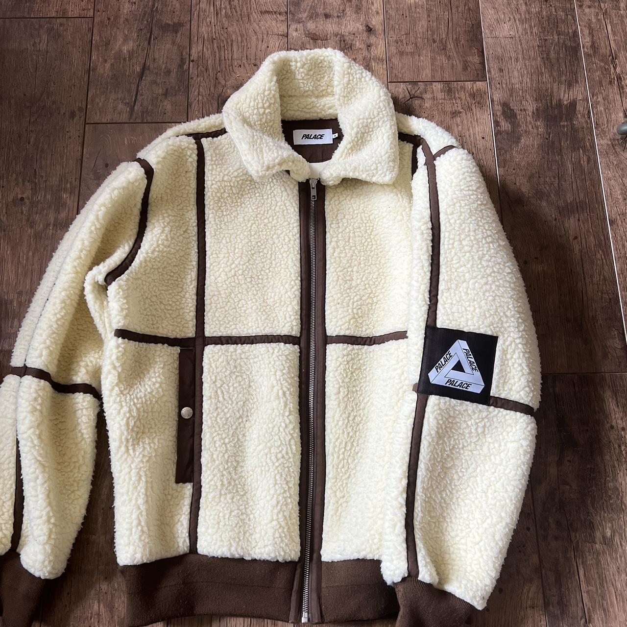 Palace Sherpa Fleece Jacket Flight Natural Size | Depop