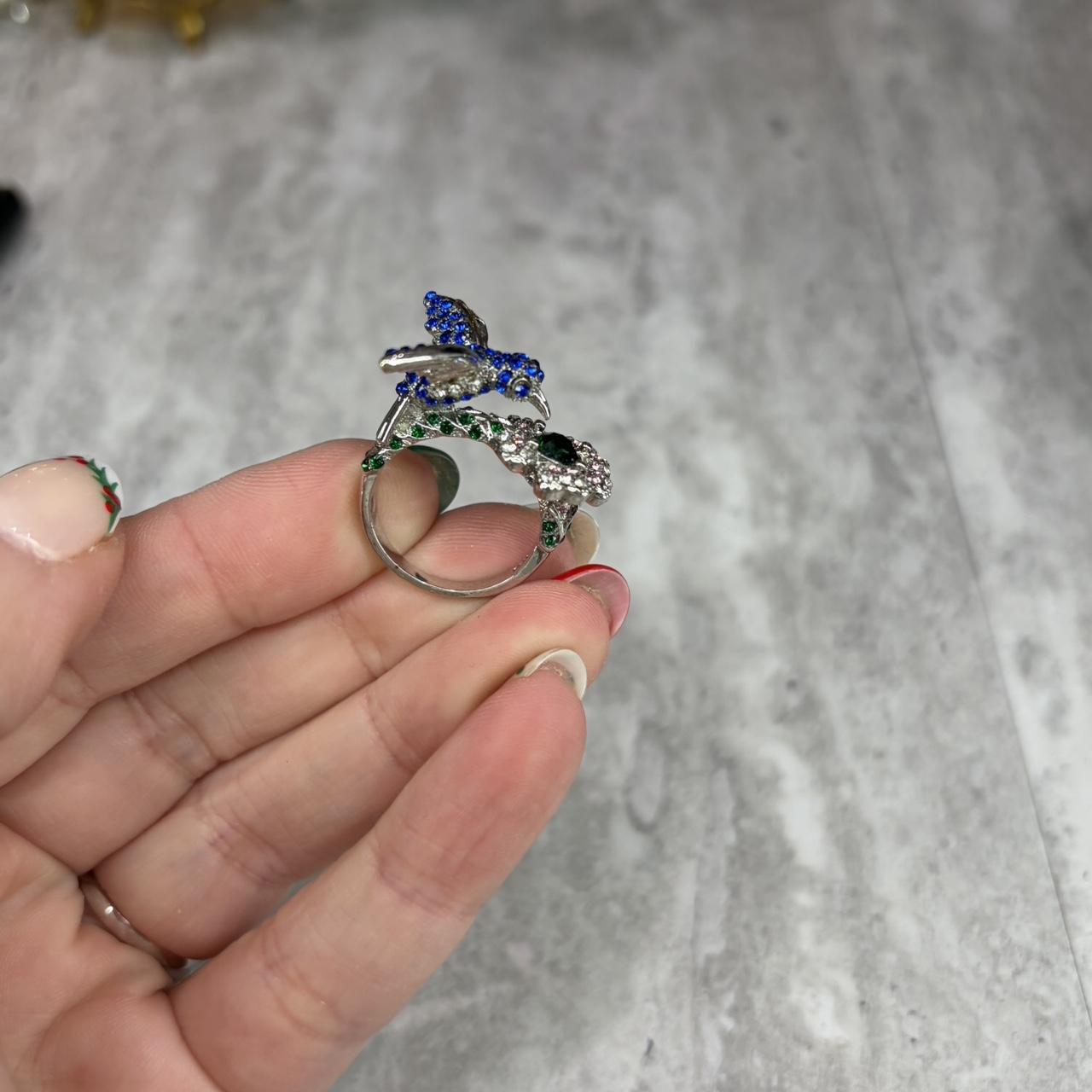Women's Ring - Silver/Multi – Rhinestone Hummingb… - image 2