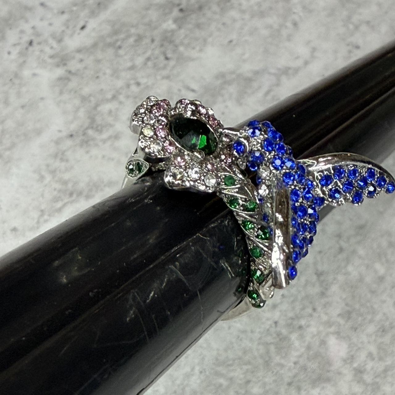 Women's Ring - Silver/Multi – Rhinestone Hummingb… - image 6