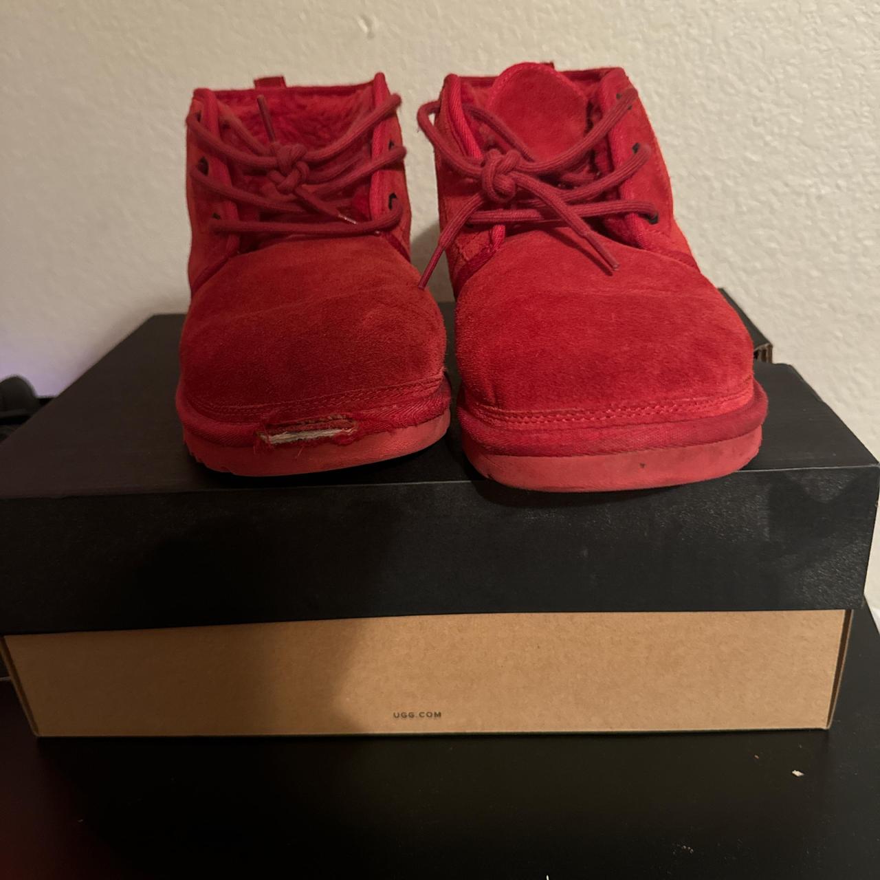 Uggs all red wore with a little tear but still in. Depop