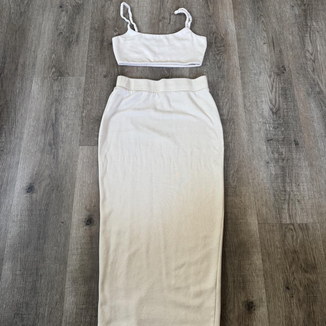 Zara Women's Skirt - Cream/White - S – Cream midi… - image 1