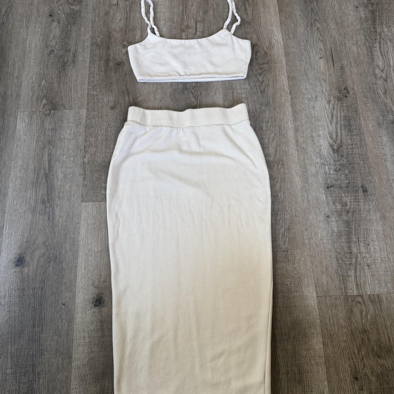 Zara Women's Skirt - Cream/White - S – Cream midi… - image 3