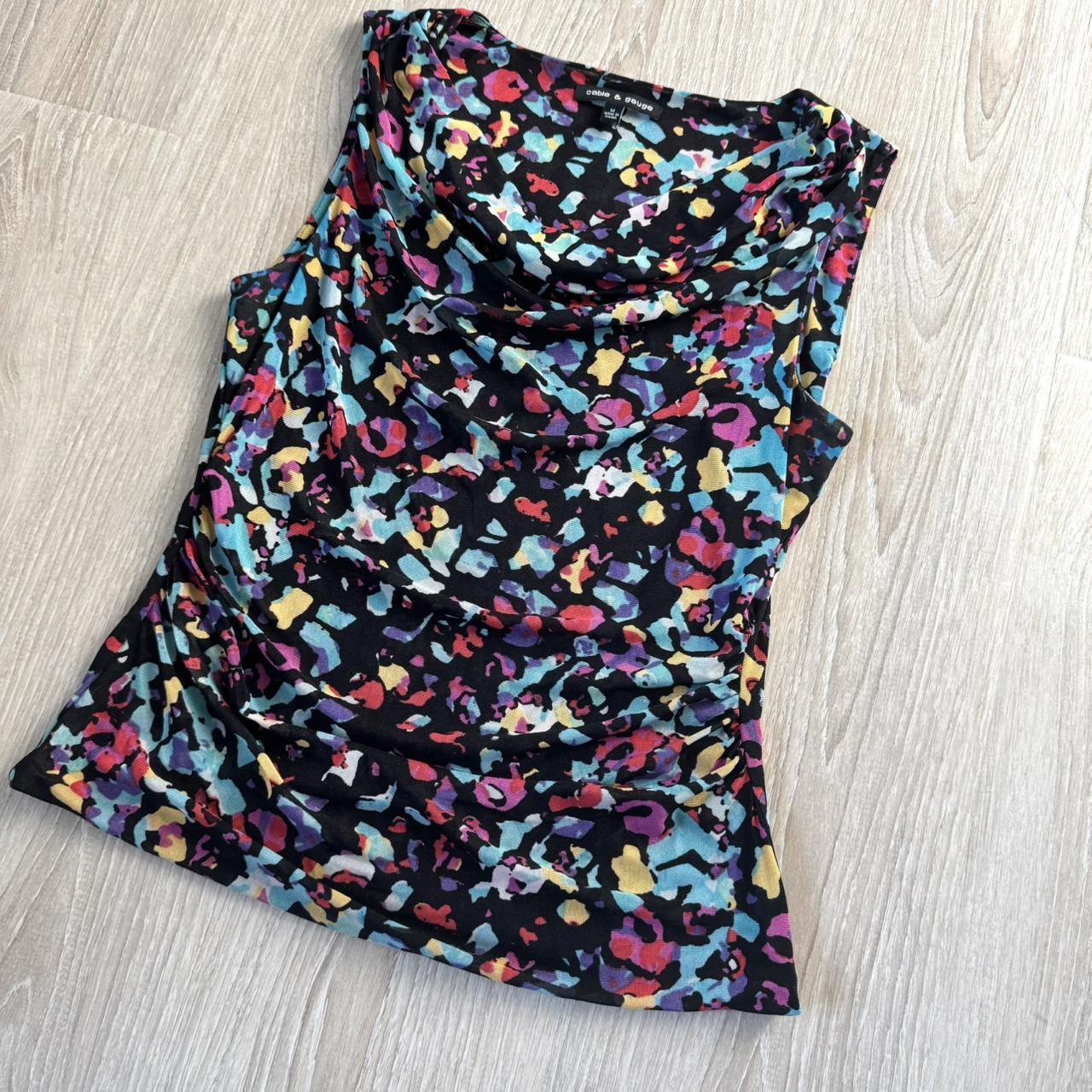 Vintage Women's Blouse - Multi/Black - M – Vintag… - image 1